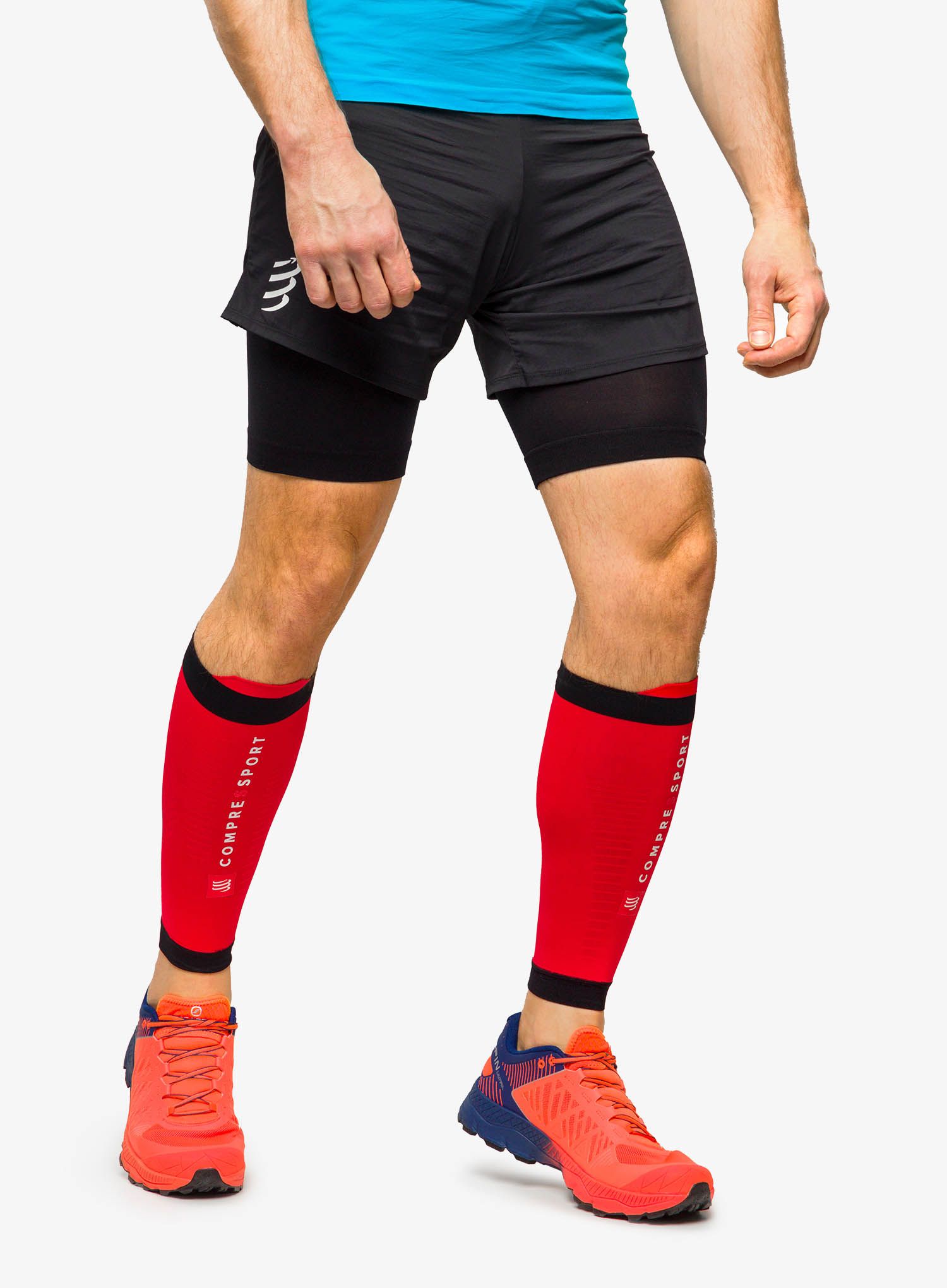 Bežecké návleky na nohy Compressport R2 3.0 - red/black
