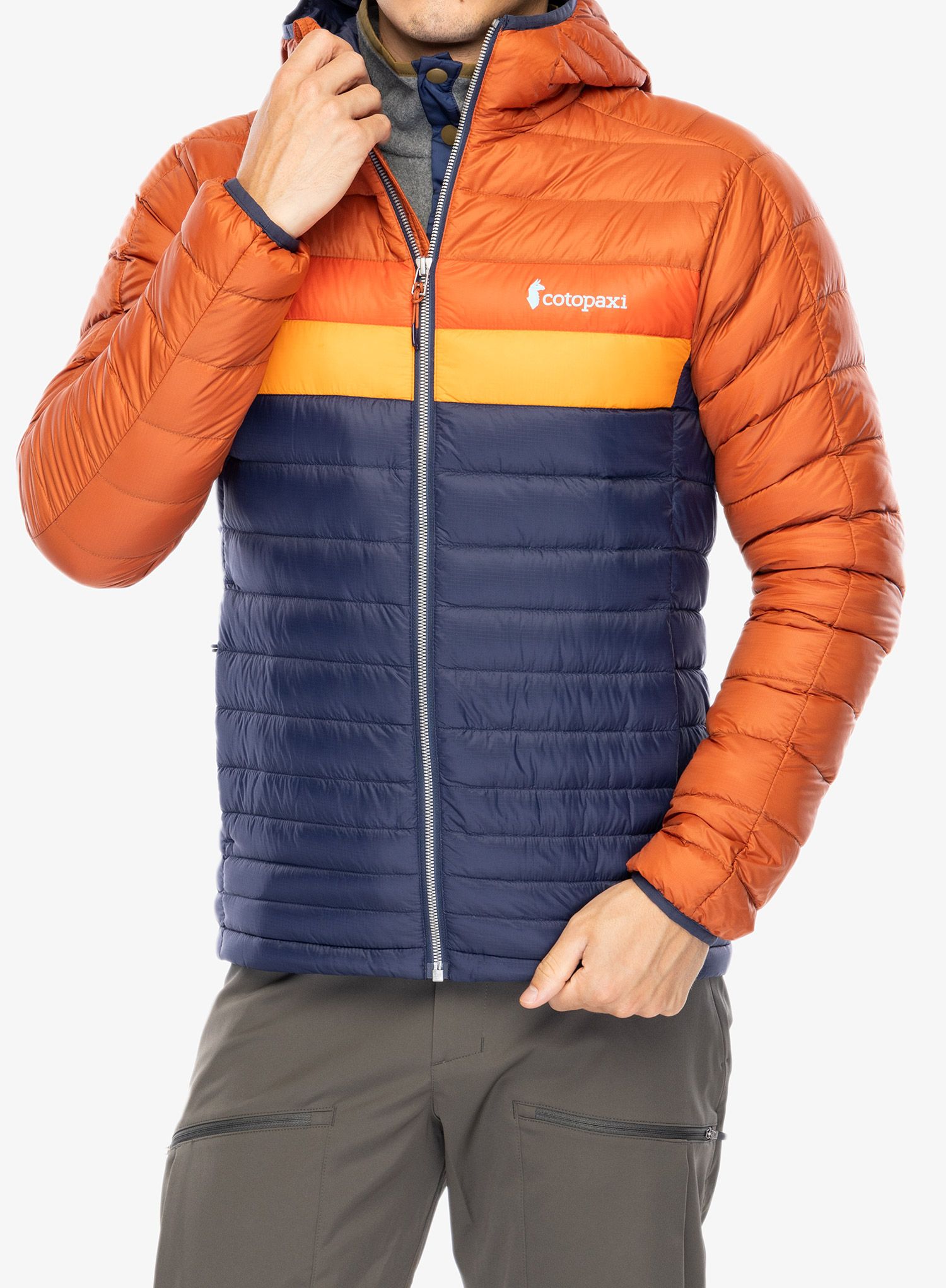 Páperová bunda Cotopaxi Fuego Down Hooded Jacket - spice/maritime