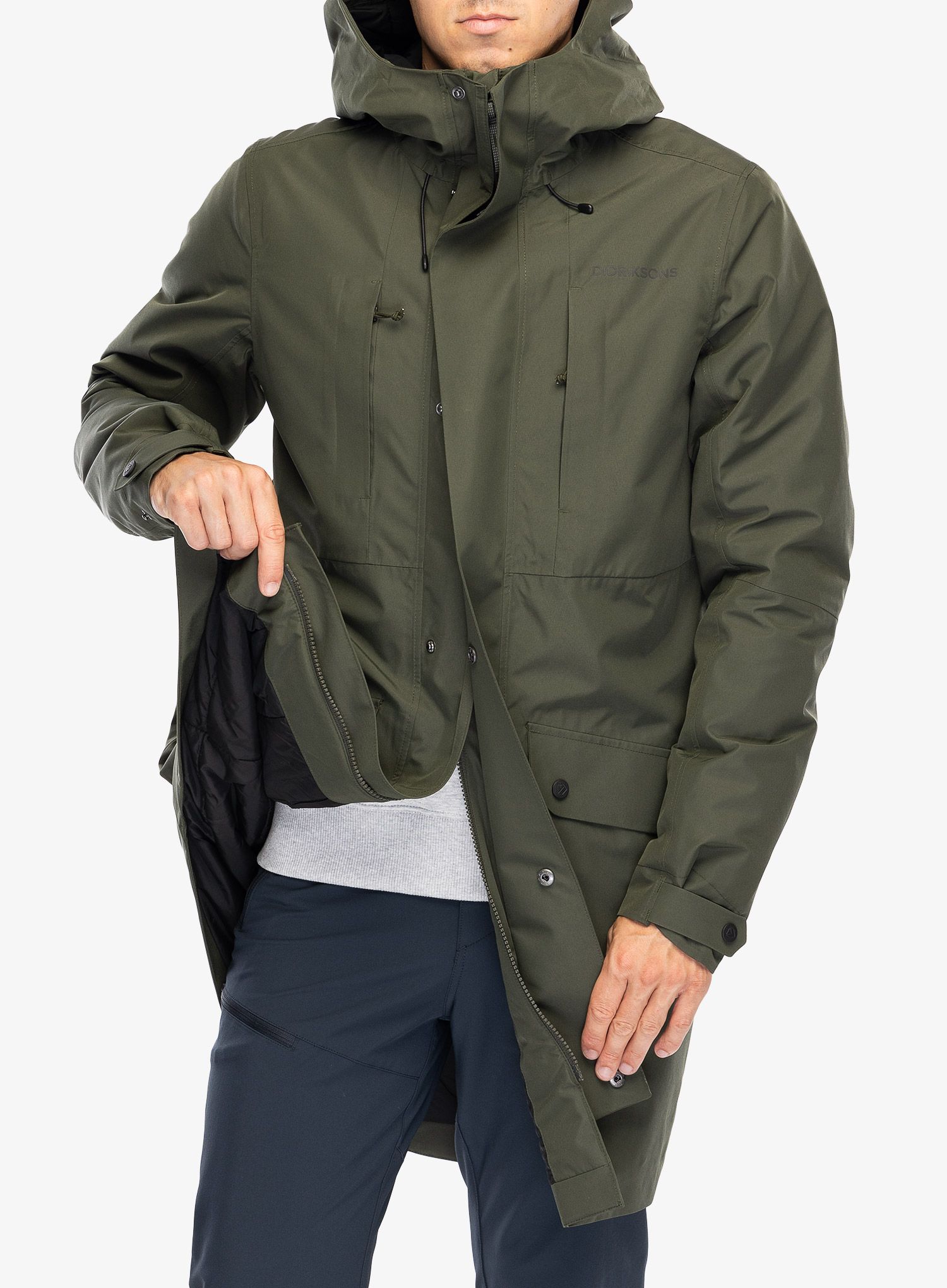 Kabát Didriksons Falke Parka - deep green