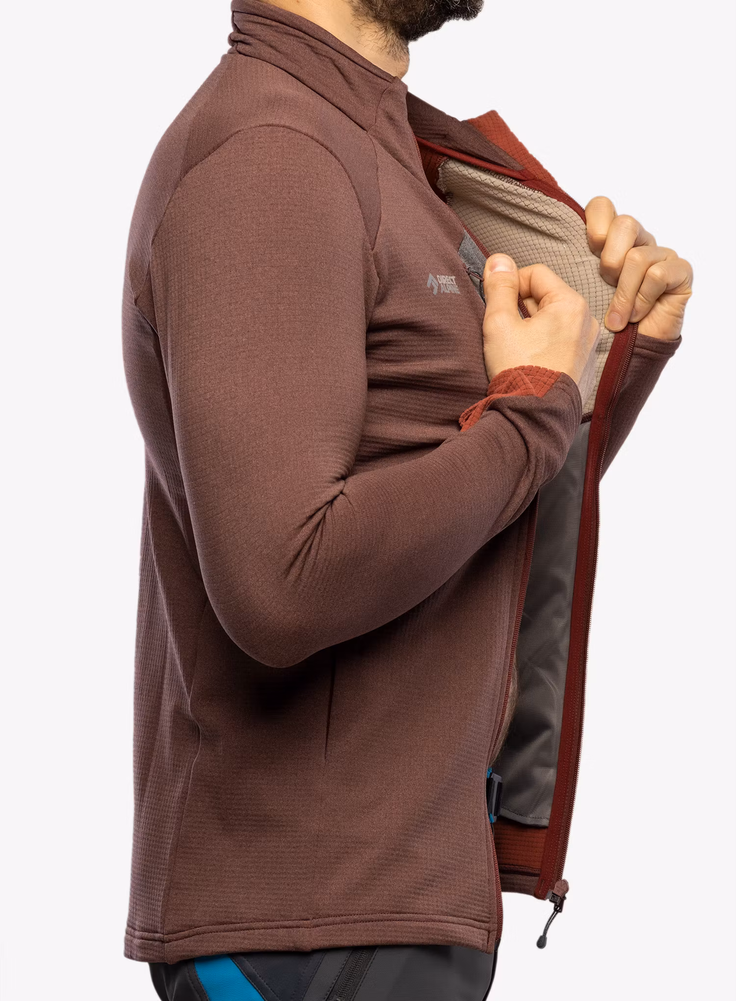 Mikina na zips Direct Alpine Mallet - palisander