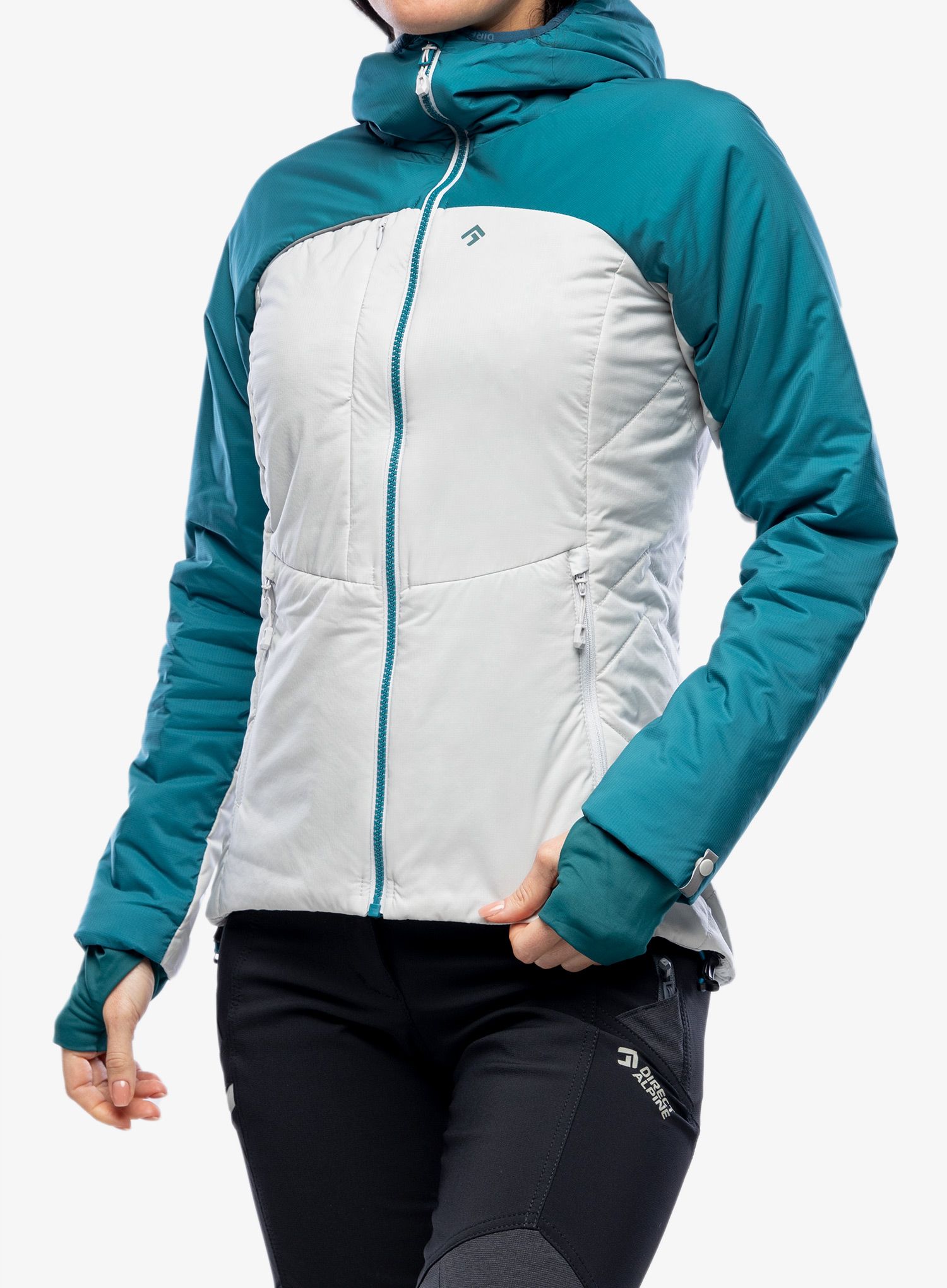 Páperová bunda Direct Alpine Uniq Lady - emerald/grey