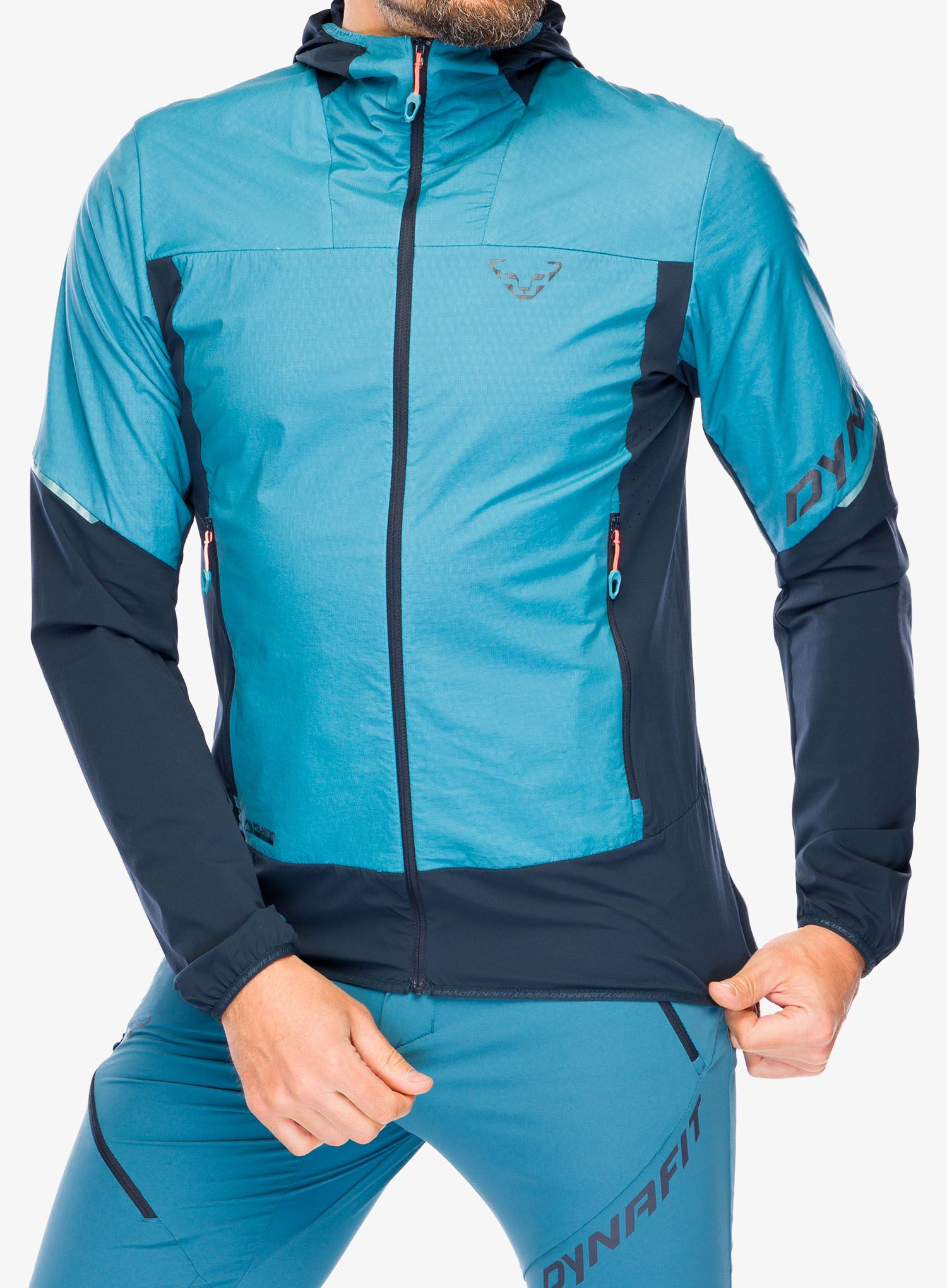 Flísová bunda Dynafit Traverse Alpha Hooded JKT - storm blue