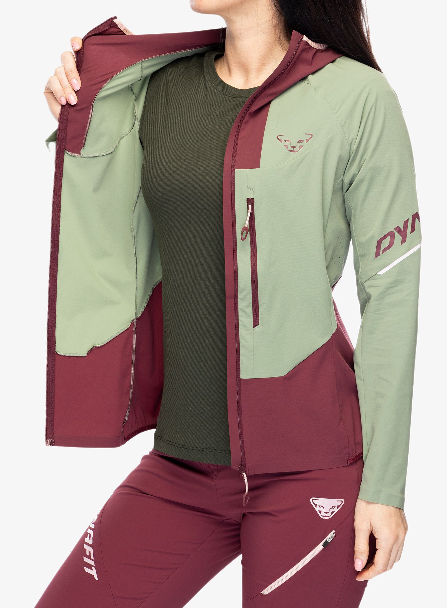 Softshellová bunda dámska Dynafit Traverse DST Jacket - sage