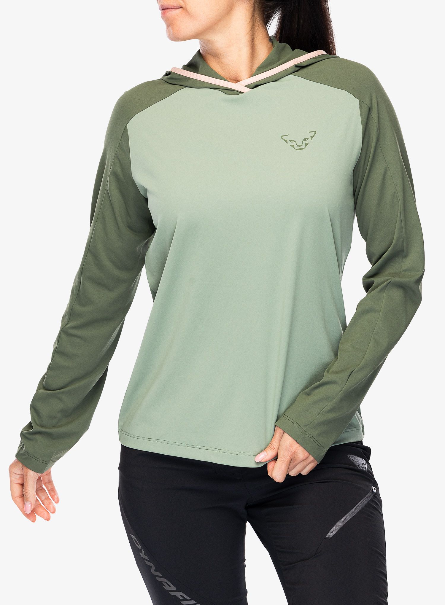 Dámska mikina s kapucňou Dynafit Traverse Sun Hoody - thyme