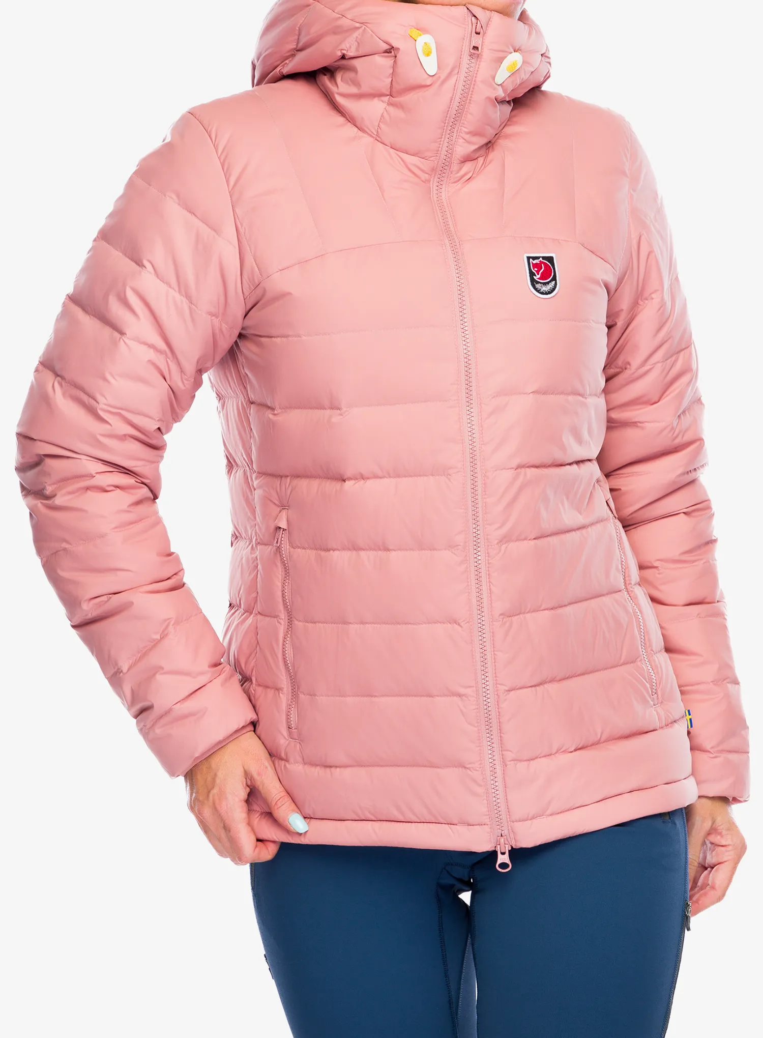 Bunda páperová dámska Fjallraven Expedition Pack Down Hoodie - dusty rose