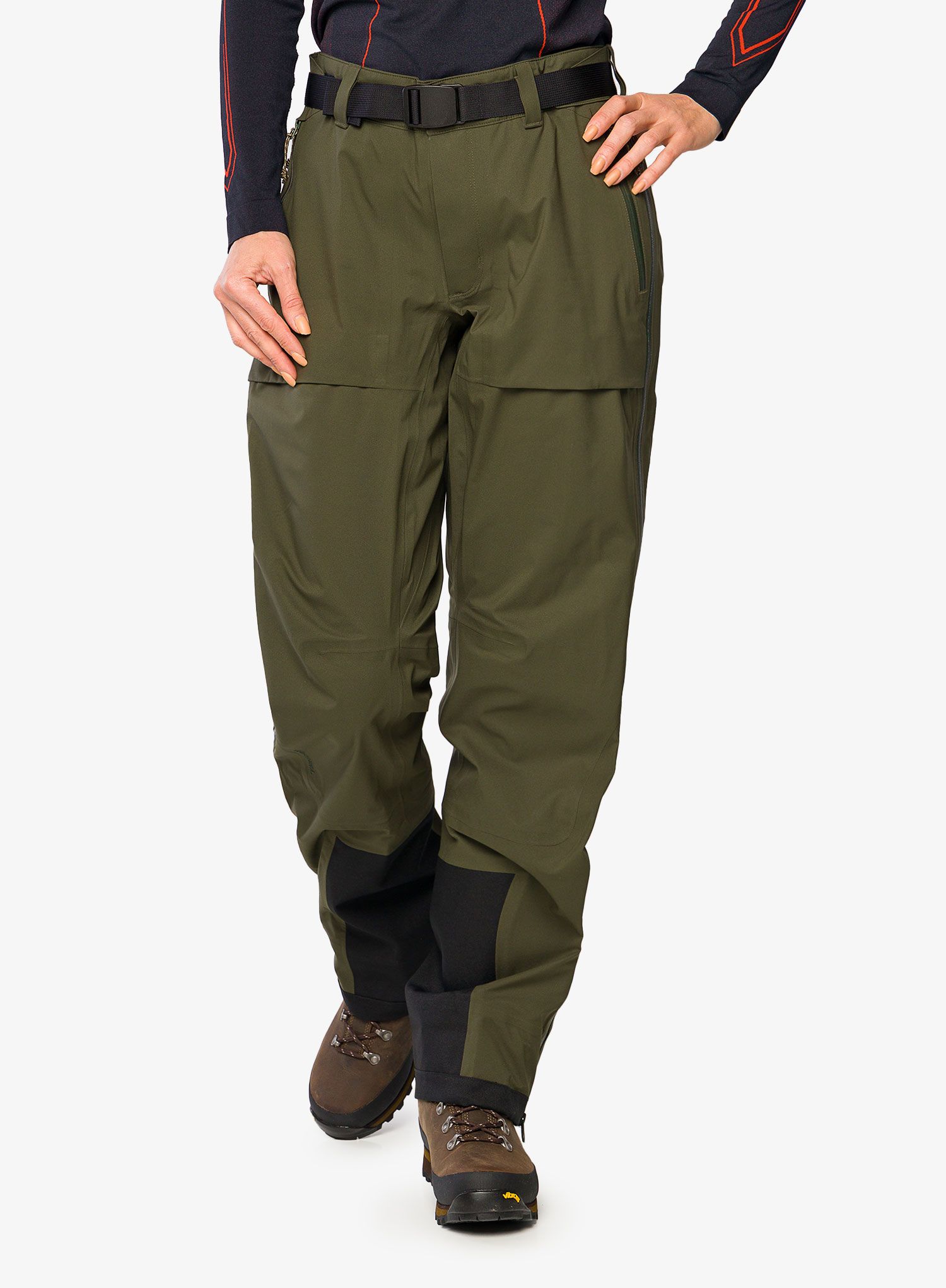 Dámske nohavice Fjallraven Keb Eco-Shell Trousers - deep forest