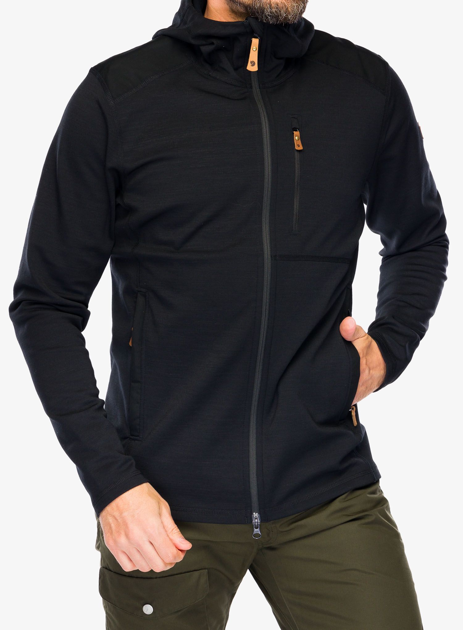 Bunda Fjallraven Keb Fleece Hoodie - black
