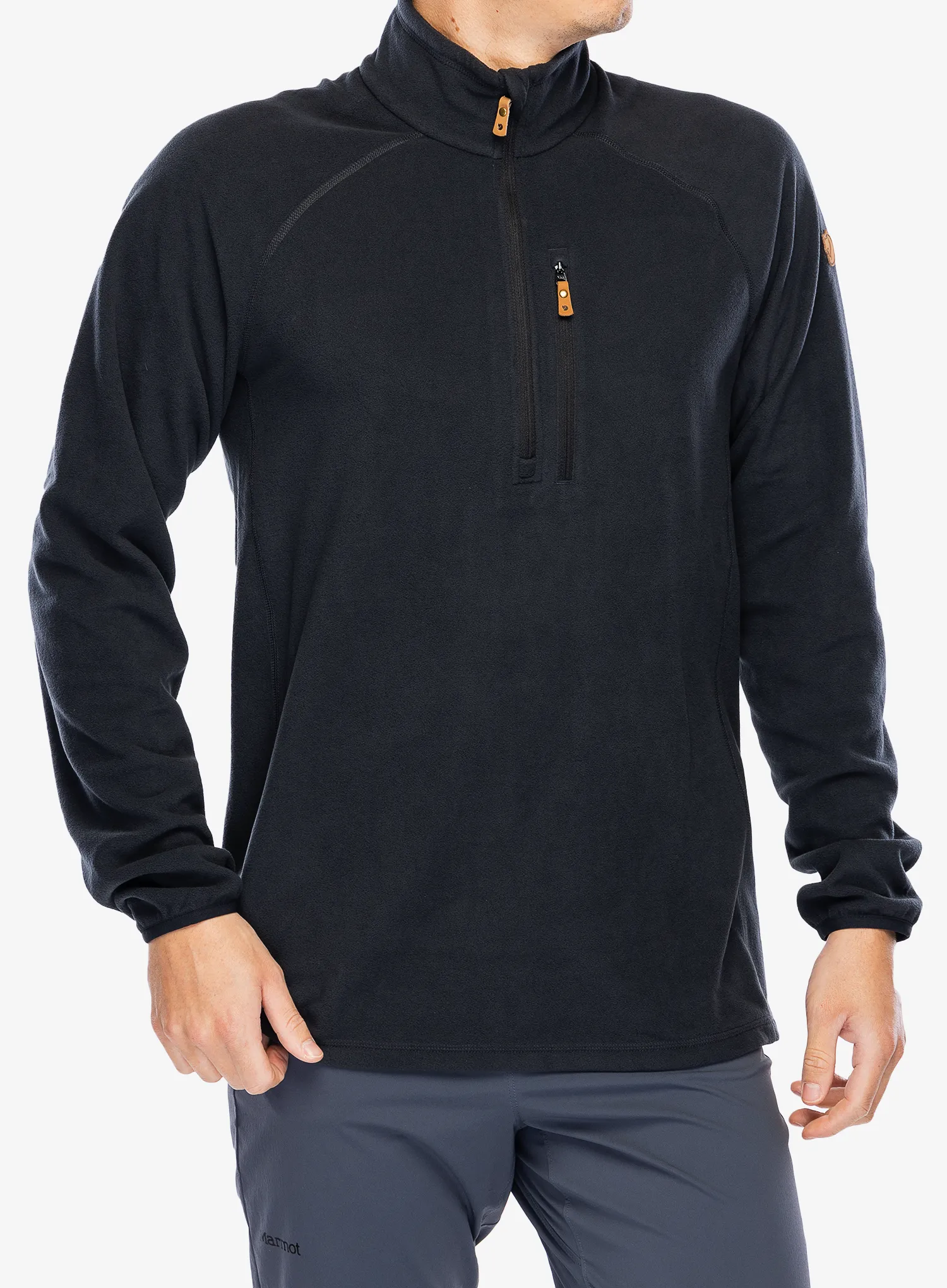 Flísová mikina Fjallraven Ovik Lite Fleece Half Zip - black