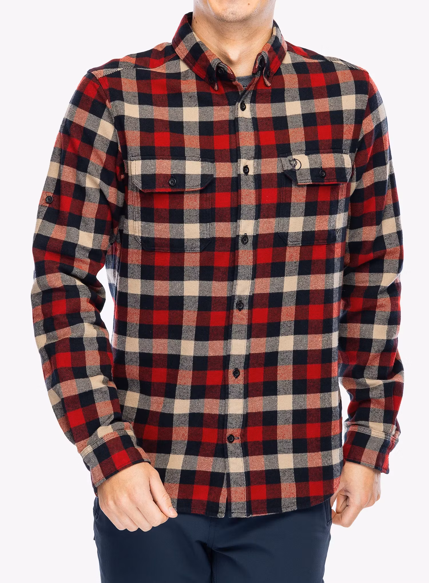 Turistická košeľa Fjallraven Skog Shirt - dark navy/red