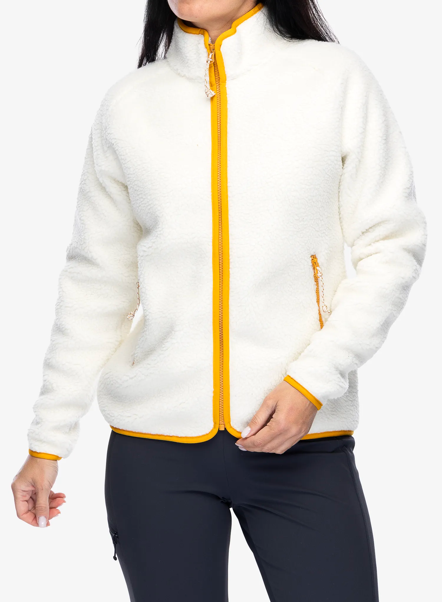 Flísová mikina dámska Fjallraven Vardag Pile Fleece - chalk white