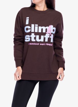 Mikina bez kapucne Gramicci I Climb Stuff Sweatshirt - deep brown