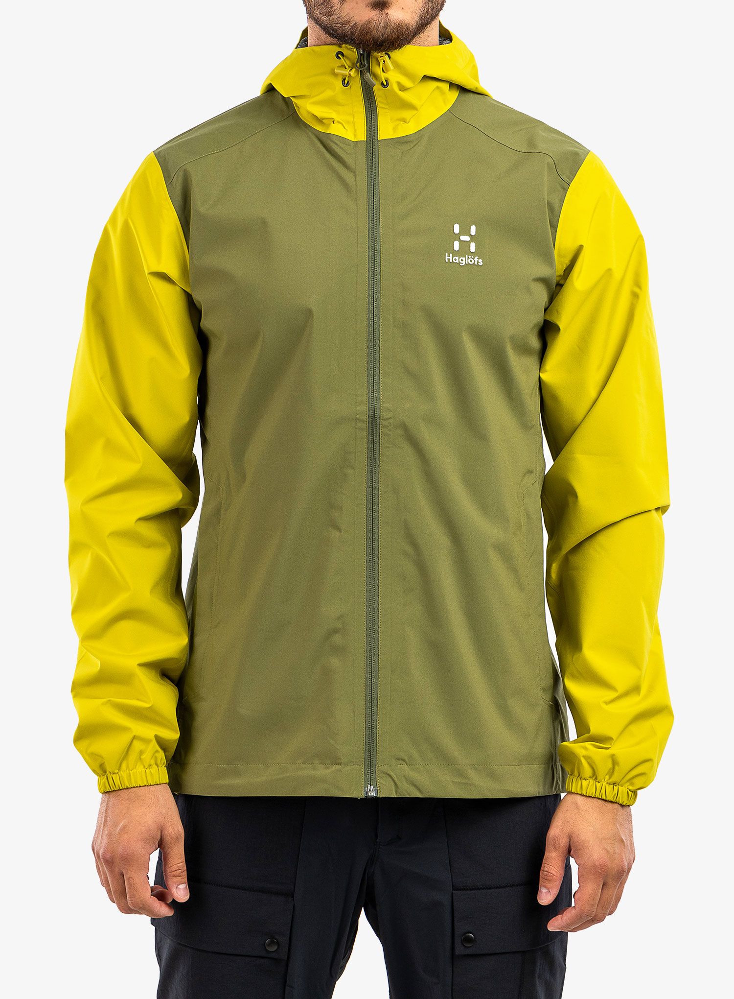 Bunda do dažďa Haglofs Buteo Jacket - olive green/aurora