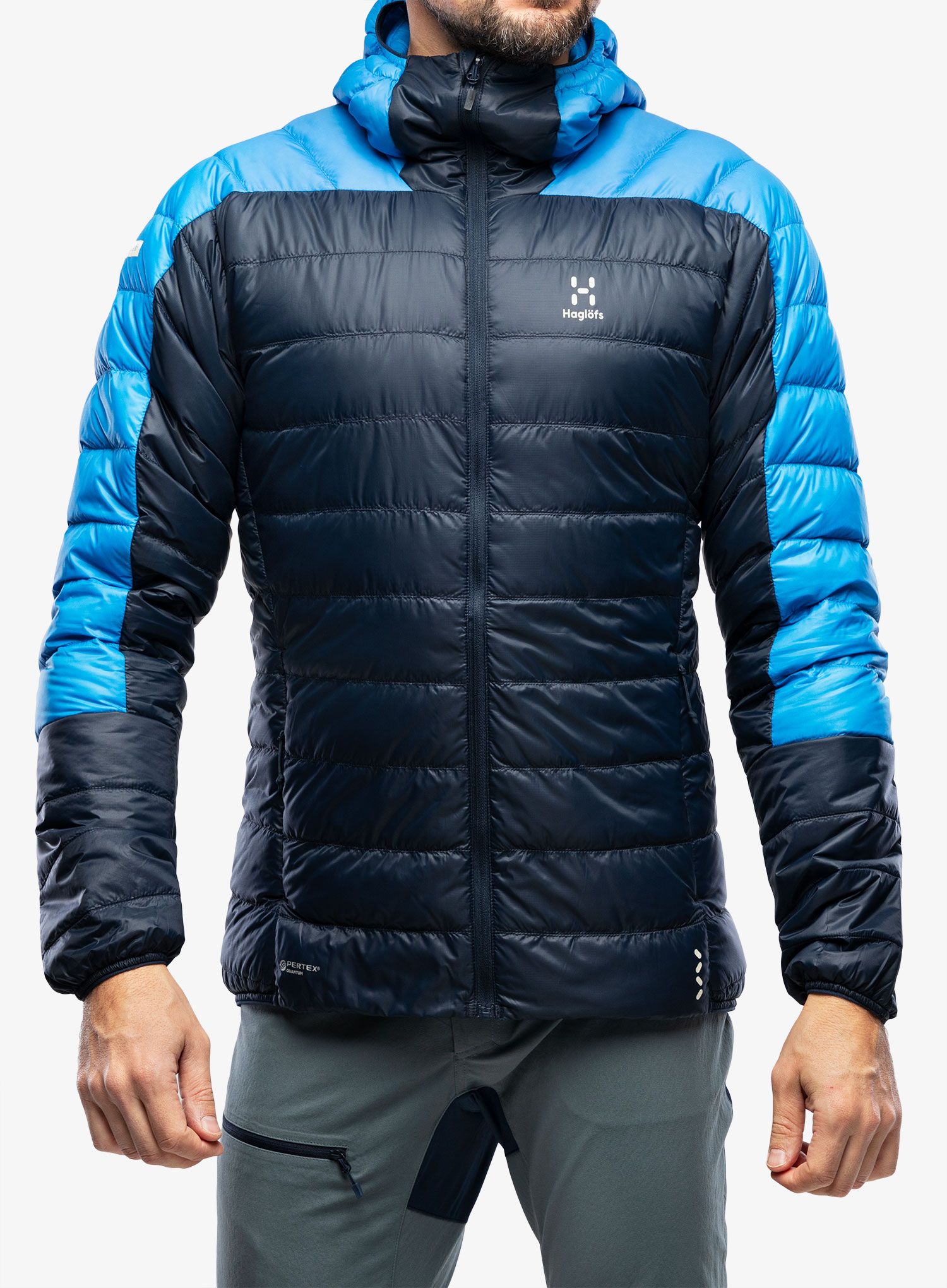 Páperová bunda Haglofs L.I.M Down Hood - tarn blue/nordic blue