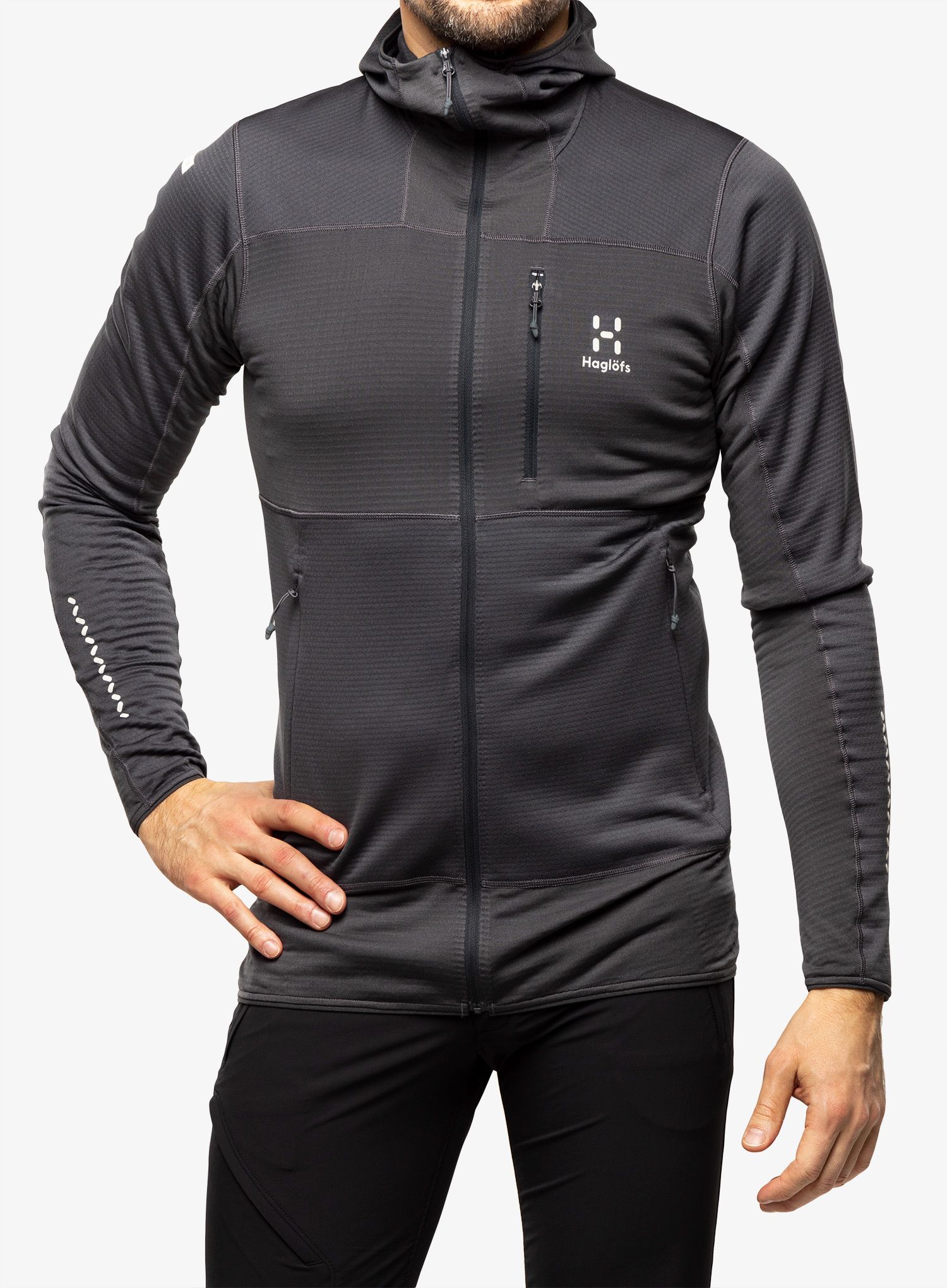 Mikina s kapucňou Haglofs L.I.M Mid Fast Hood - magnetite