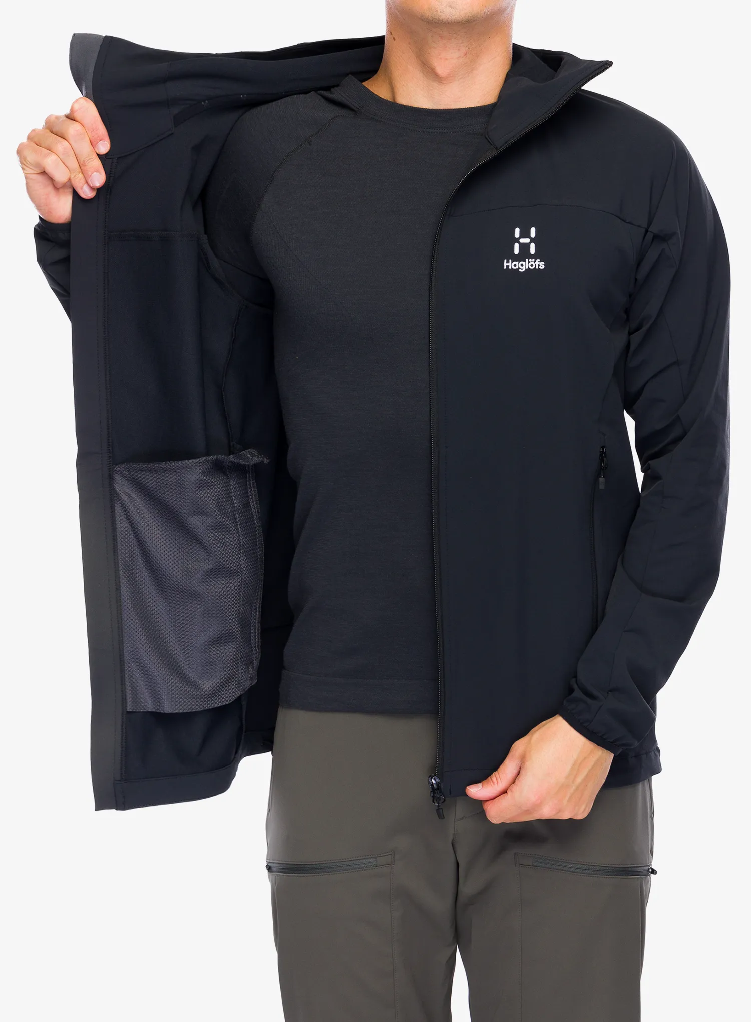Softshellová bunda Haglofs Moran Softshell Hood - true black