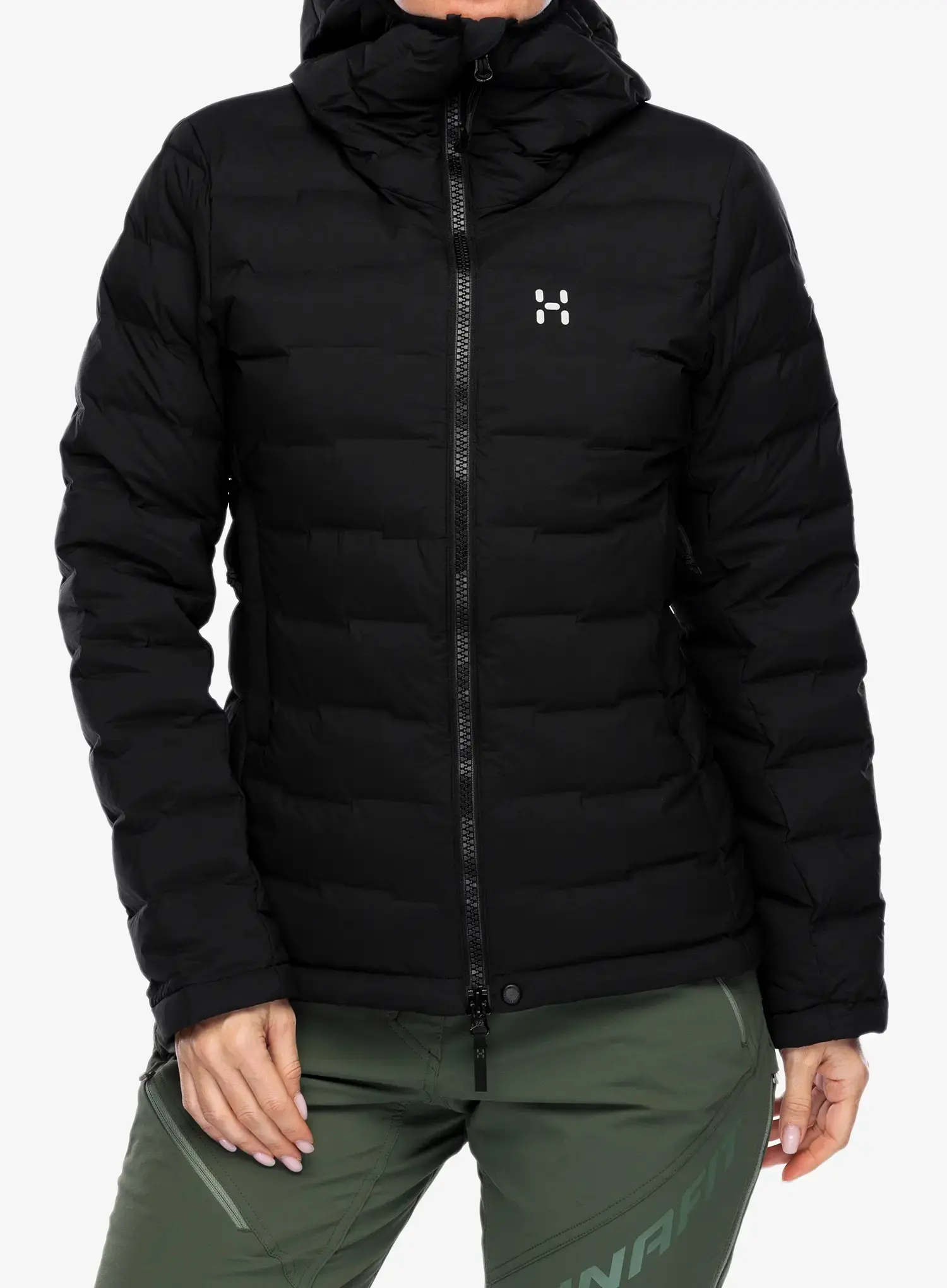 Bunda páperová dámska Haglofs Spitz Down Hood - true black