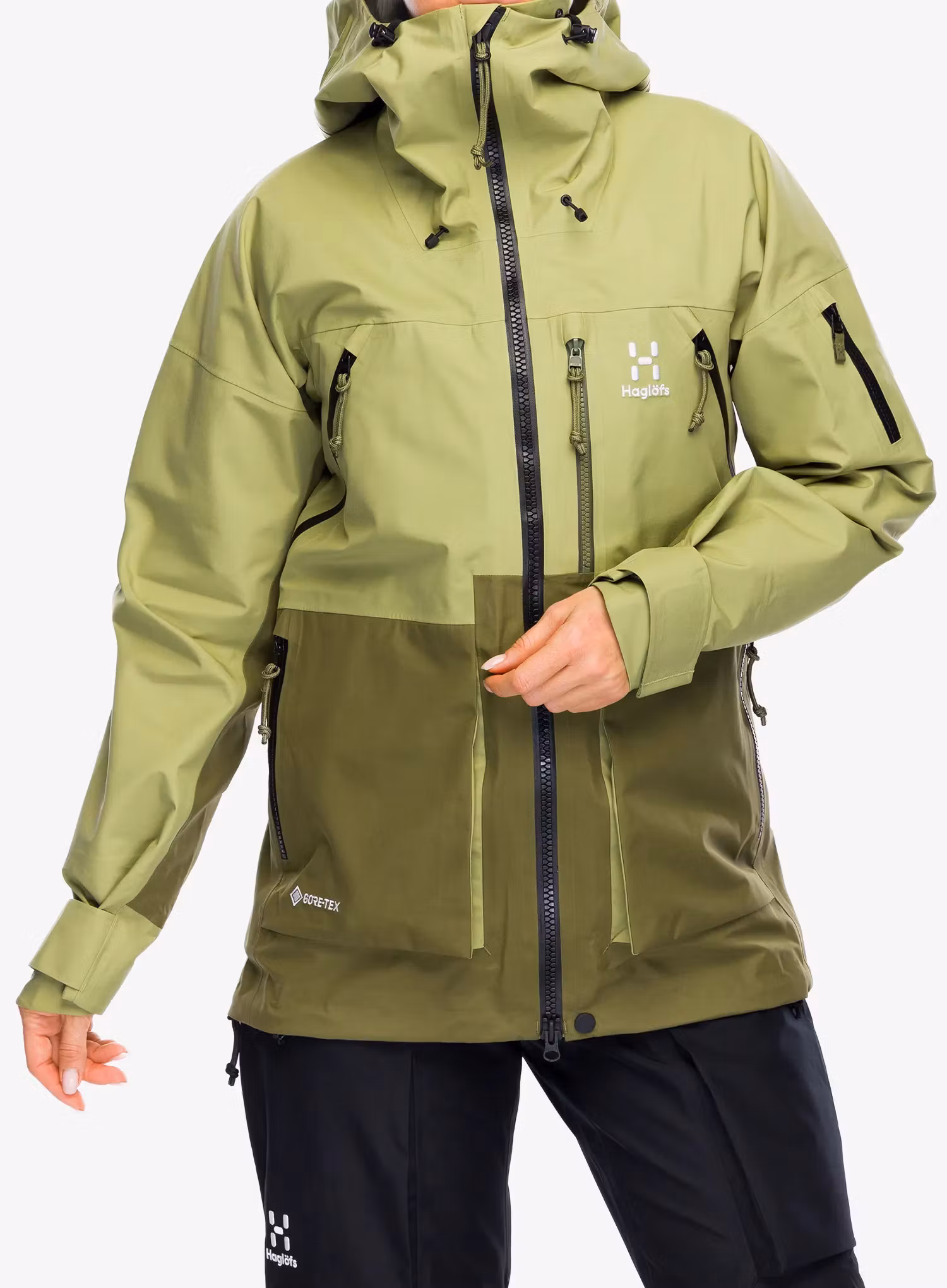 Nepremokavá bunda dámska Haglofs Vassi GTX Jacket - thyme green/olive green