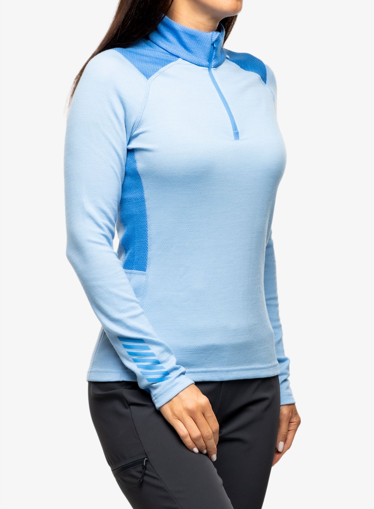 Funkčné tričko dámske Helly Hansen LIFA Merino Midweight 1/2 Zip - bright blue