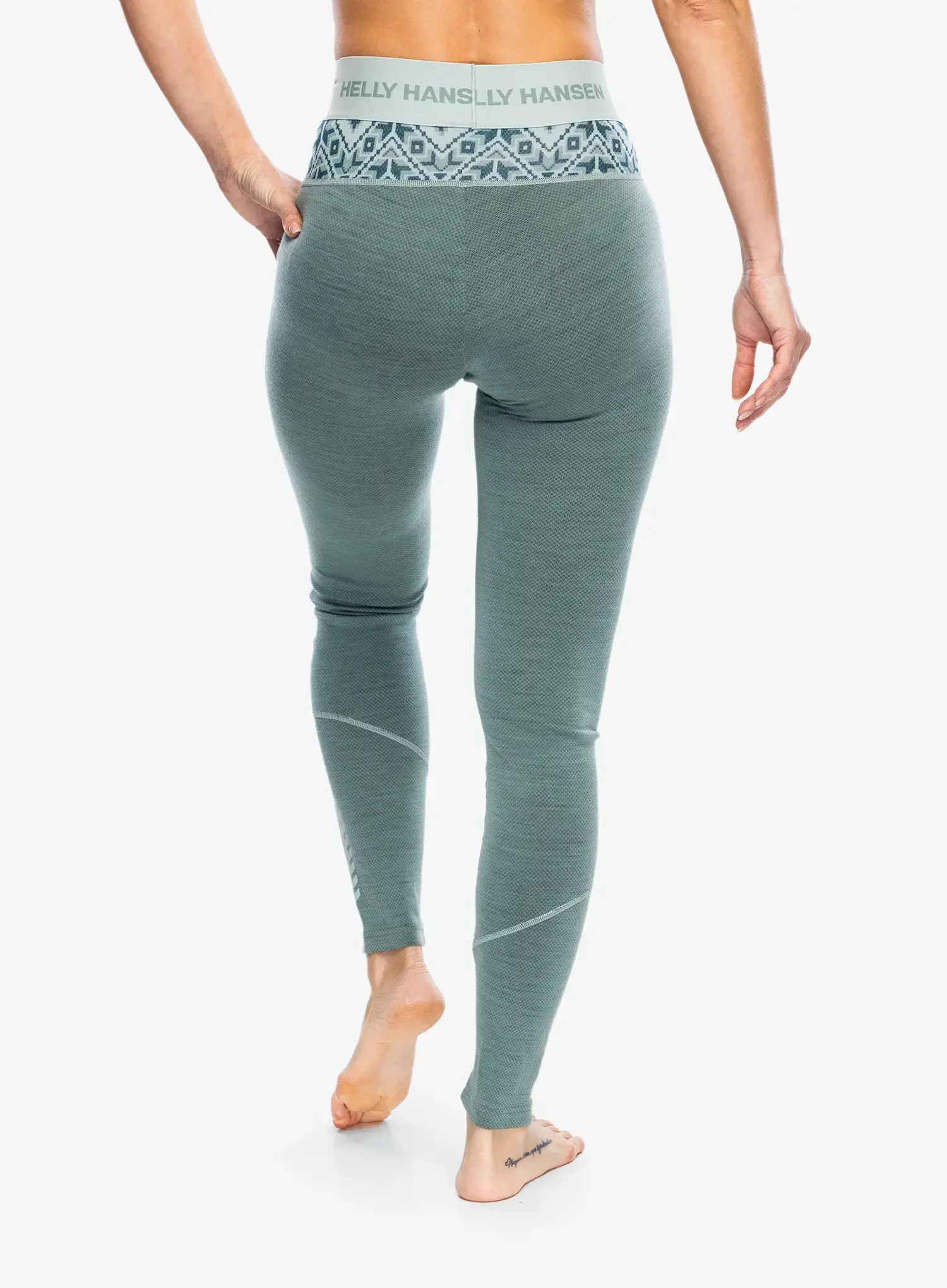 Dámske funkčné legíny Helly Hansen LIFA Merino Midweight Graphic Pant - cactus star pixel aop