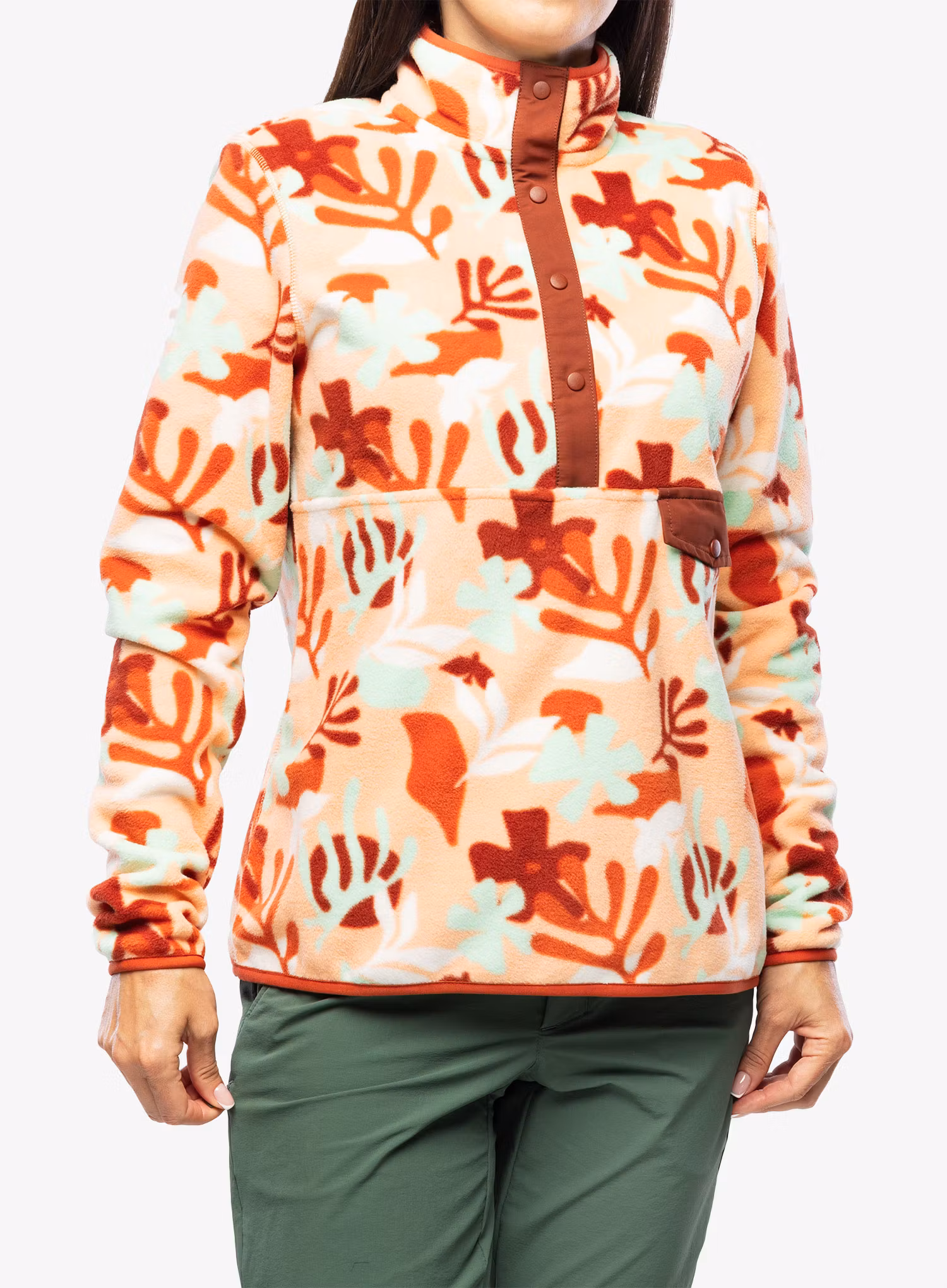 Flísová mikina dámska Helly Hansen Maridalen Fleece - terracotta icon print