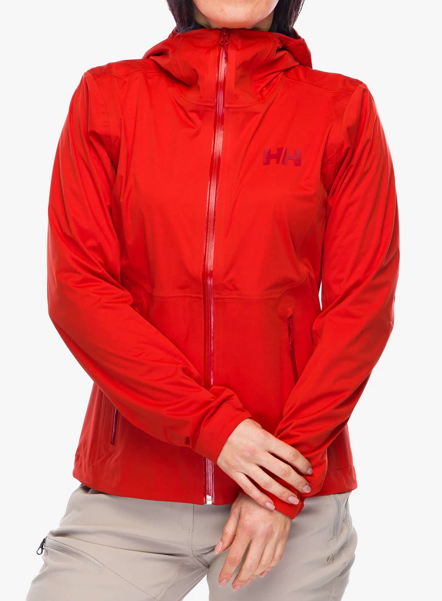 Nepremokavá bunda dámska Helly Hansen Momentum 3L Stretch Jacket - alert red