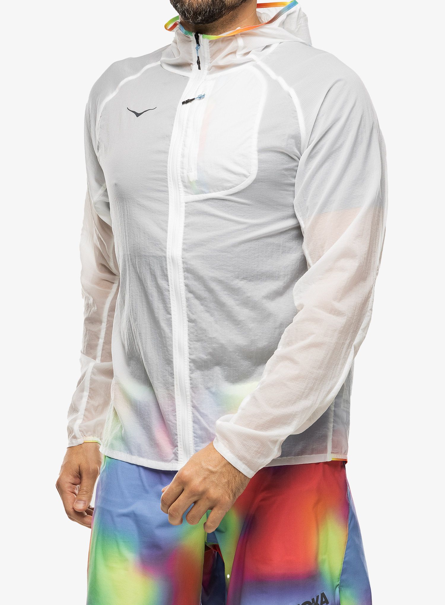 Bežecká bunda Hoka Skyflow Jacket - white/multi