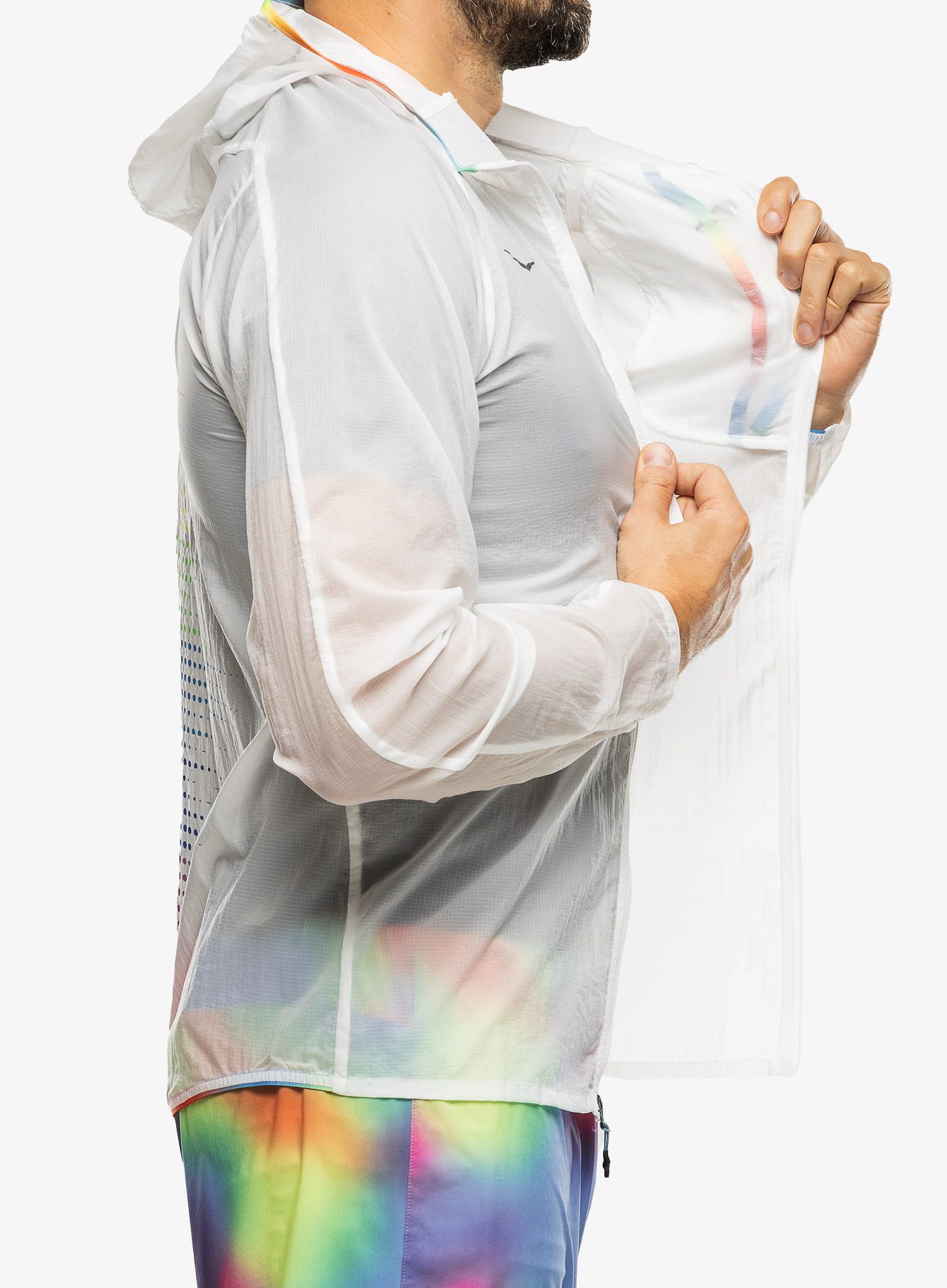 Bežecká bunda Hoka Skyflow Jacket - white/multi