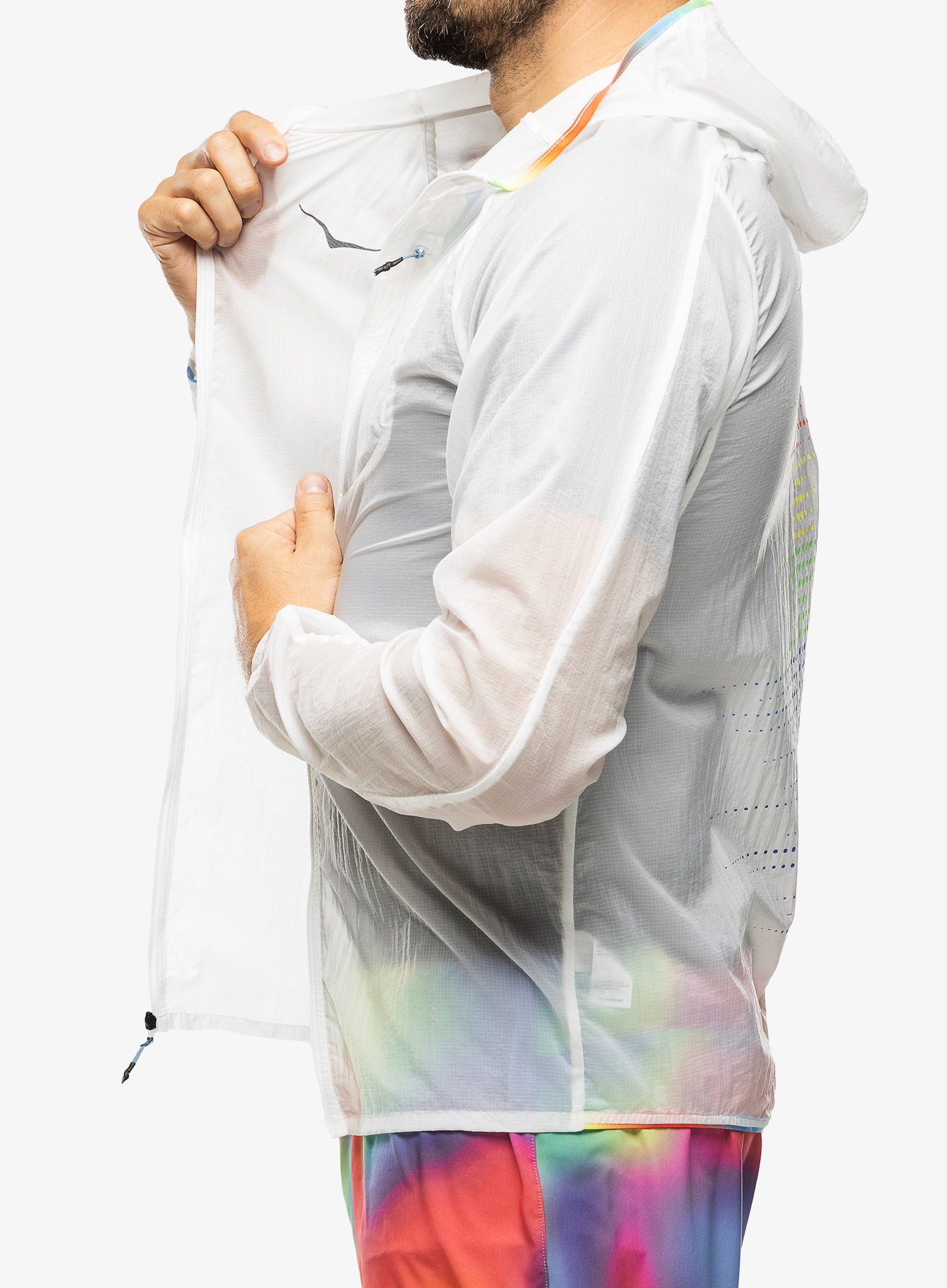 Bežecká bunda Hoka Skyflow Jacket - white/multi