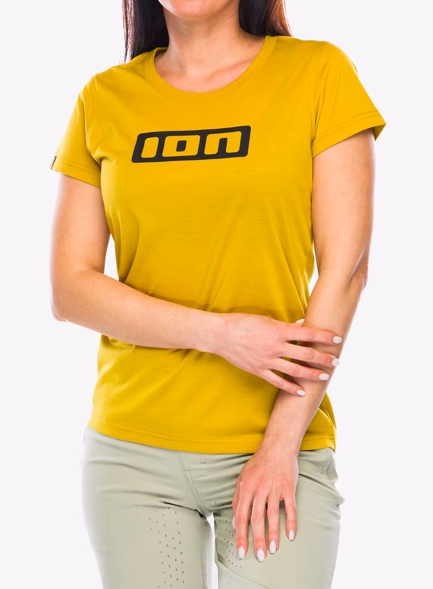 Dámske cyklistické tričko ION Logo SS DR - dark/amber