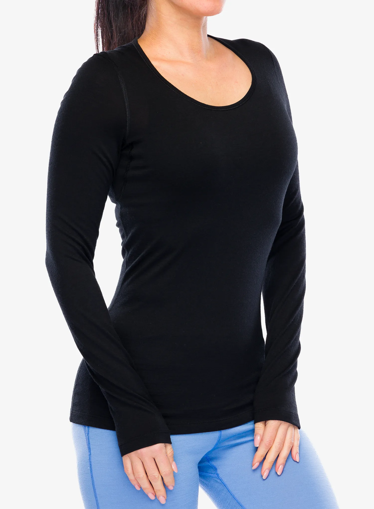 Funkčné tričko dámske Icebreaker 200 Oasis LS Scoop - black