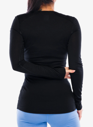 Funkčné tričko dámske Icebreaker 200 Oasis LS Scoop - black