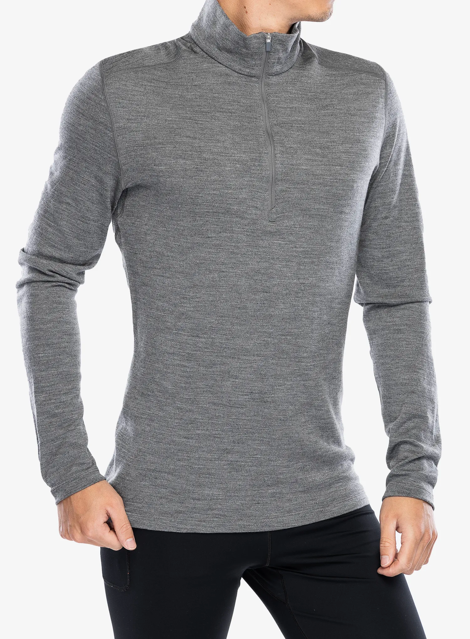 Funkčné tričko Icebreaker 260 Tech L/S Half Zip - gritstone hthr