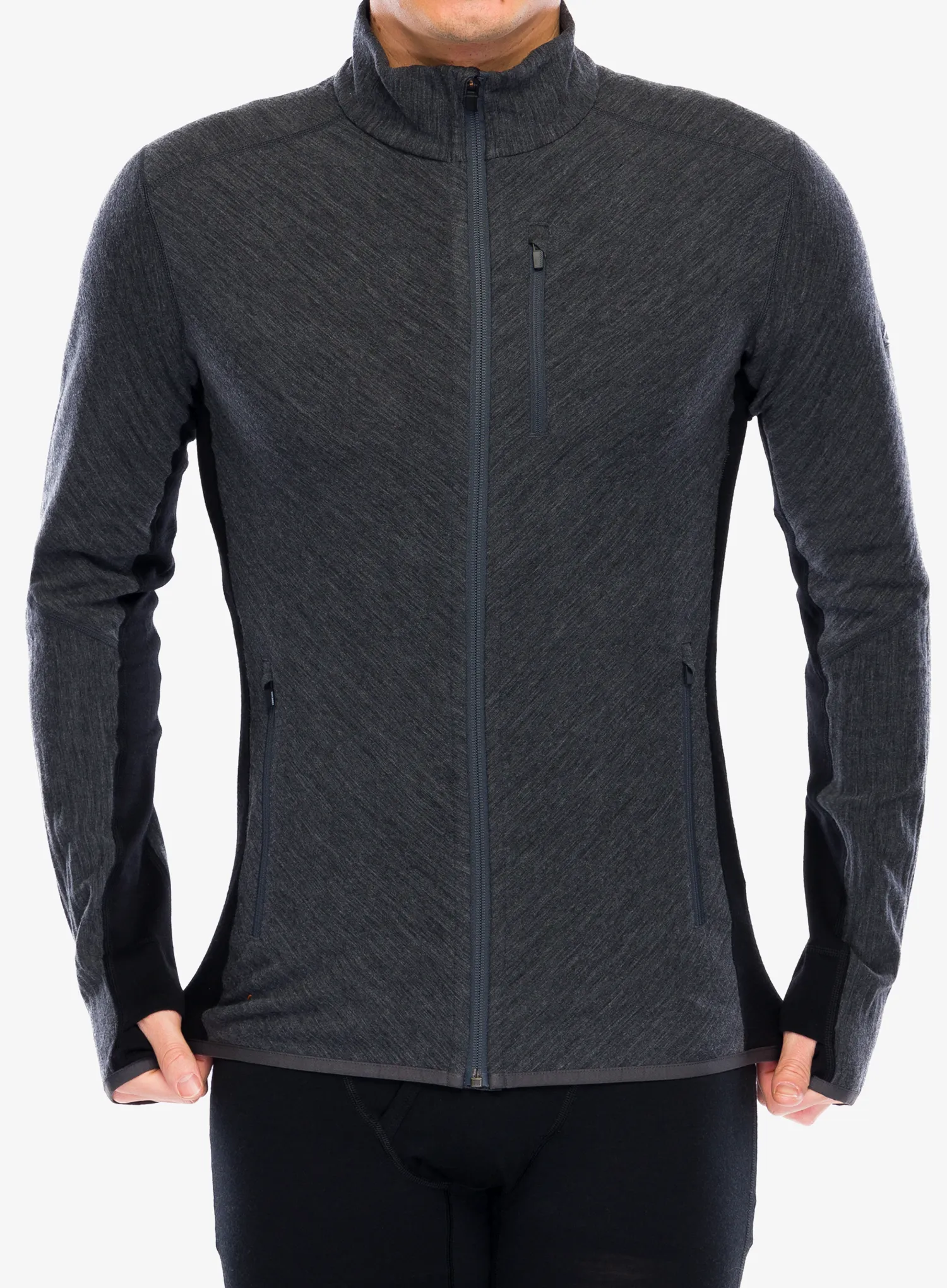 Mikina na zips Icebreaker Descender L/S Zip - jet hthr/black
