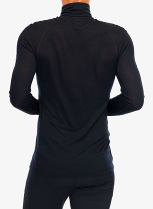 Funkčné tričko Icebreaker Merino 125 ZoneKnit LS Half Zip - black/graphite/cb