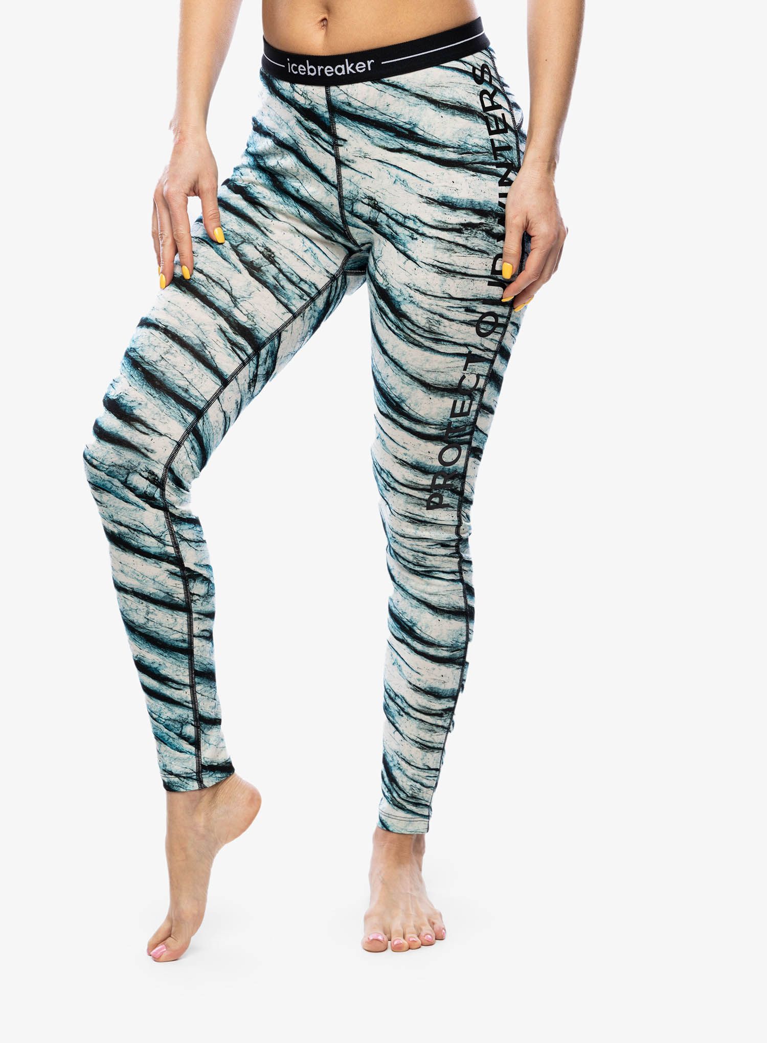 Dámske funkčné legíny Icebreaker Merino 200 Oasis Leggings POW AOP - snow aop