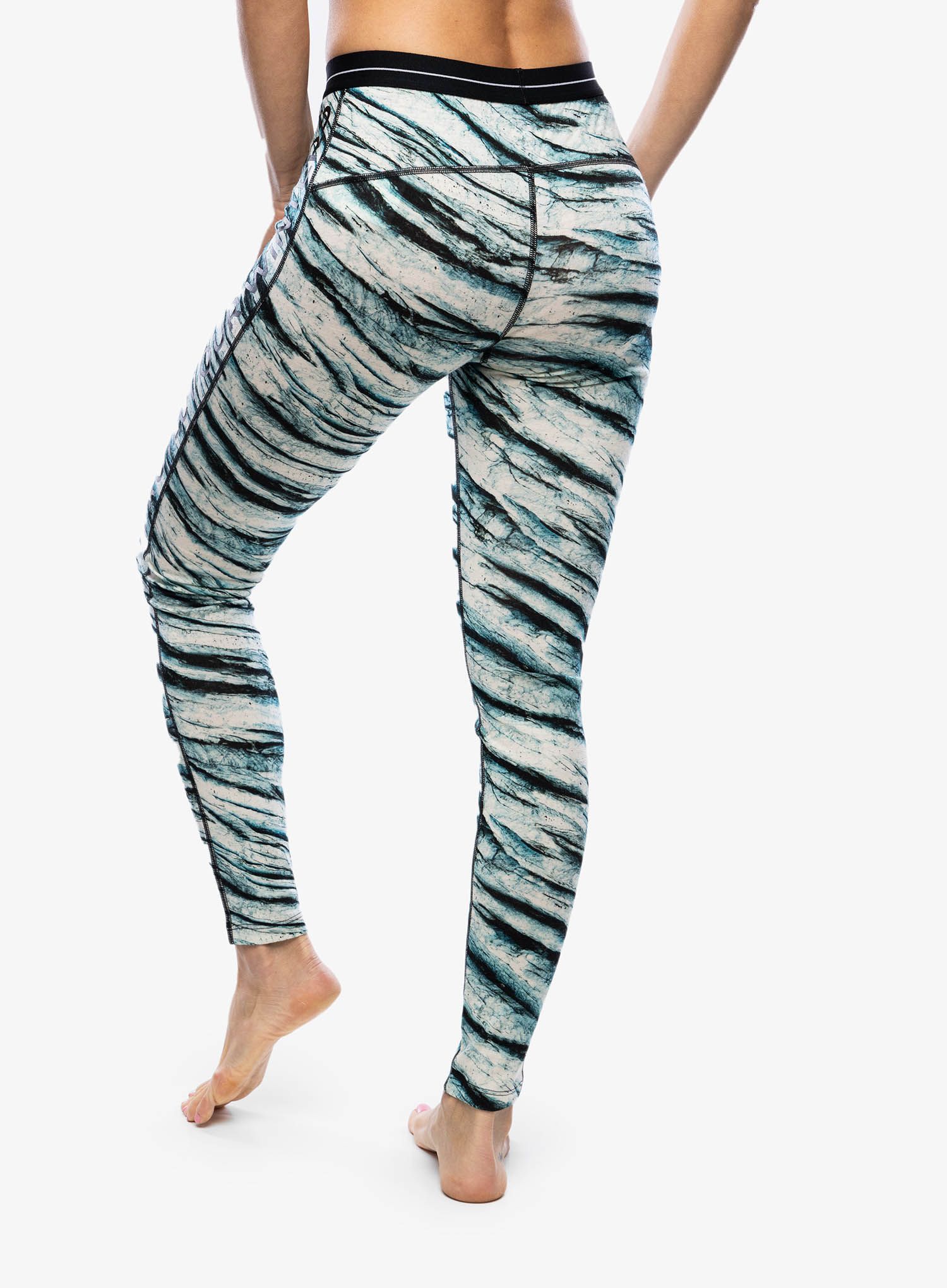 Dámske funkčné legíny Icebreaker Merino 200 Oasis Leggings POW AOP - snow aop