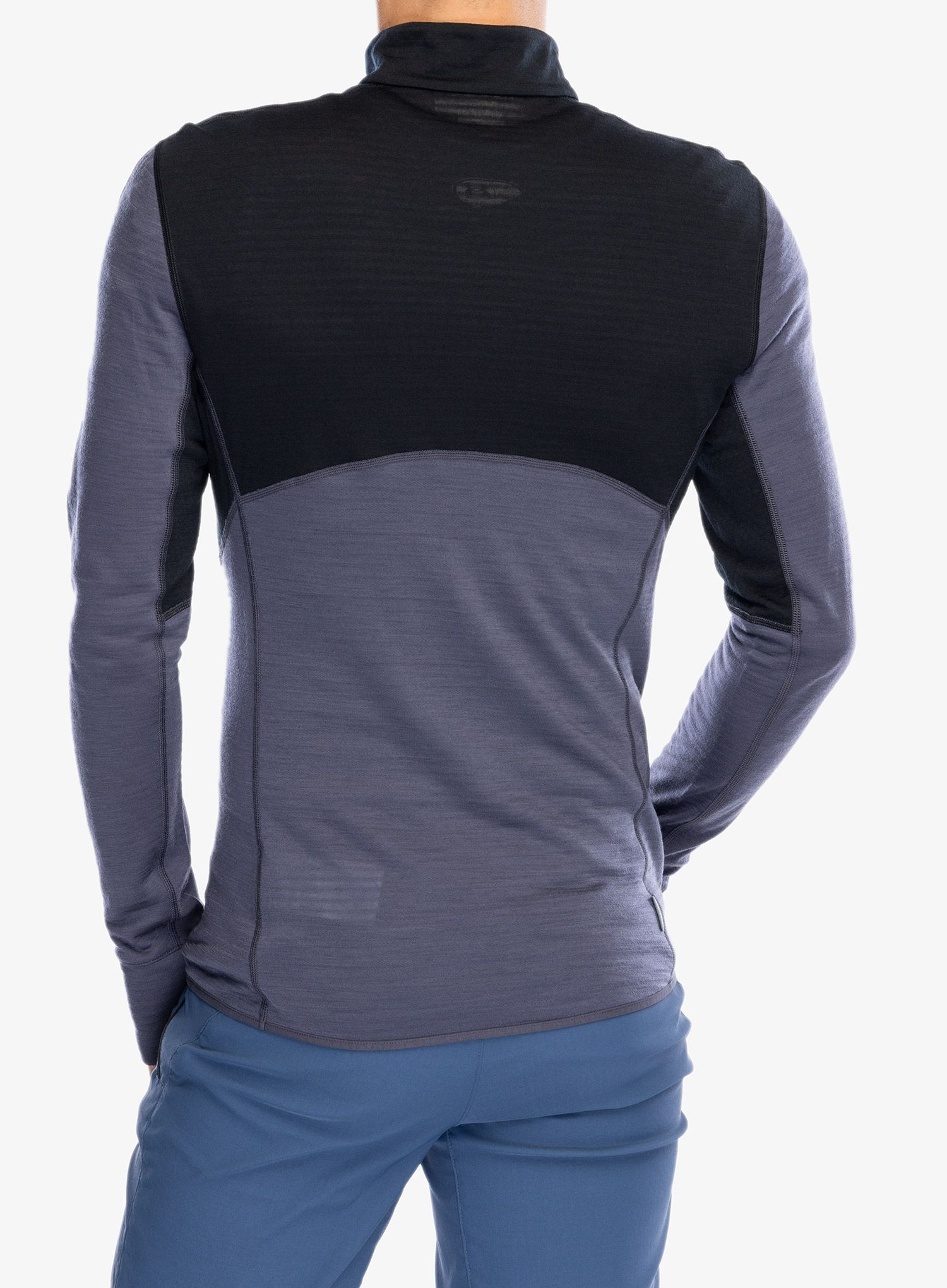 Mikina bez kapucne Icebreaker Merino 200 Realfleece Descender LS Half Zip - black/graphite/cb