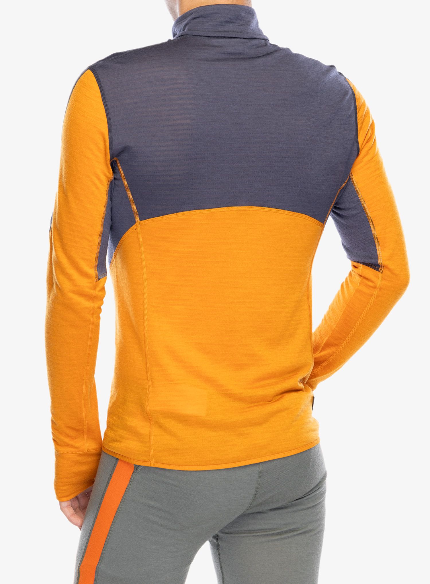 Mikina bez kapucne Icebreaker Merino 200 Realfleece Descender LS Half Zip - graphite/ray/feldsar/cb