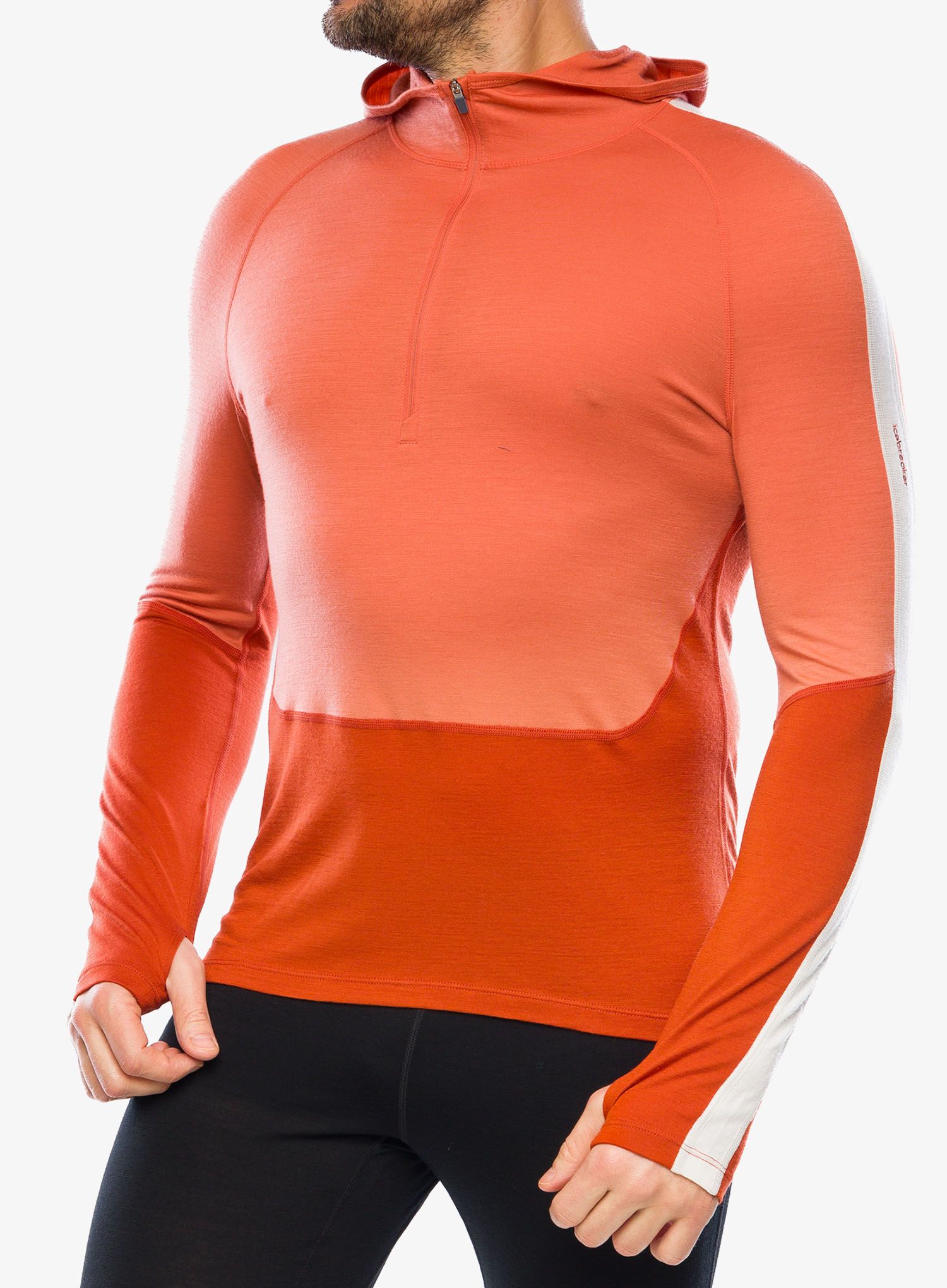 Funkčné tričko Icebreaker Merino 200 Sonebula LS Half Zip Hood - molten/ember
