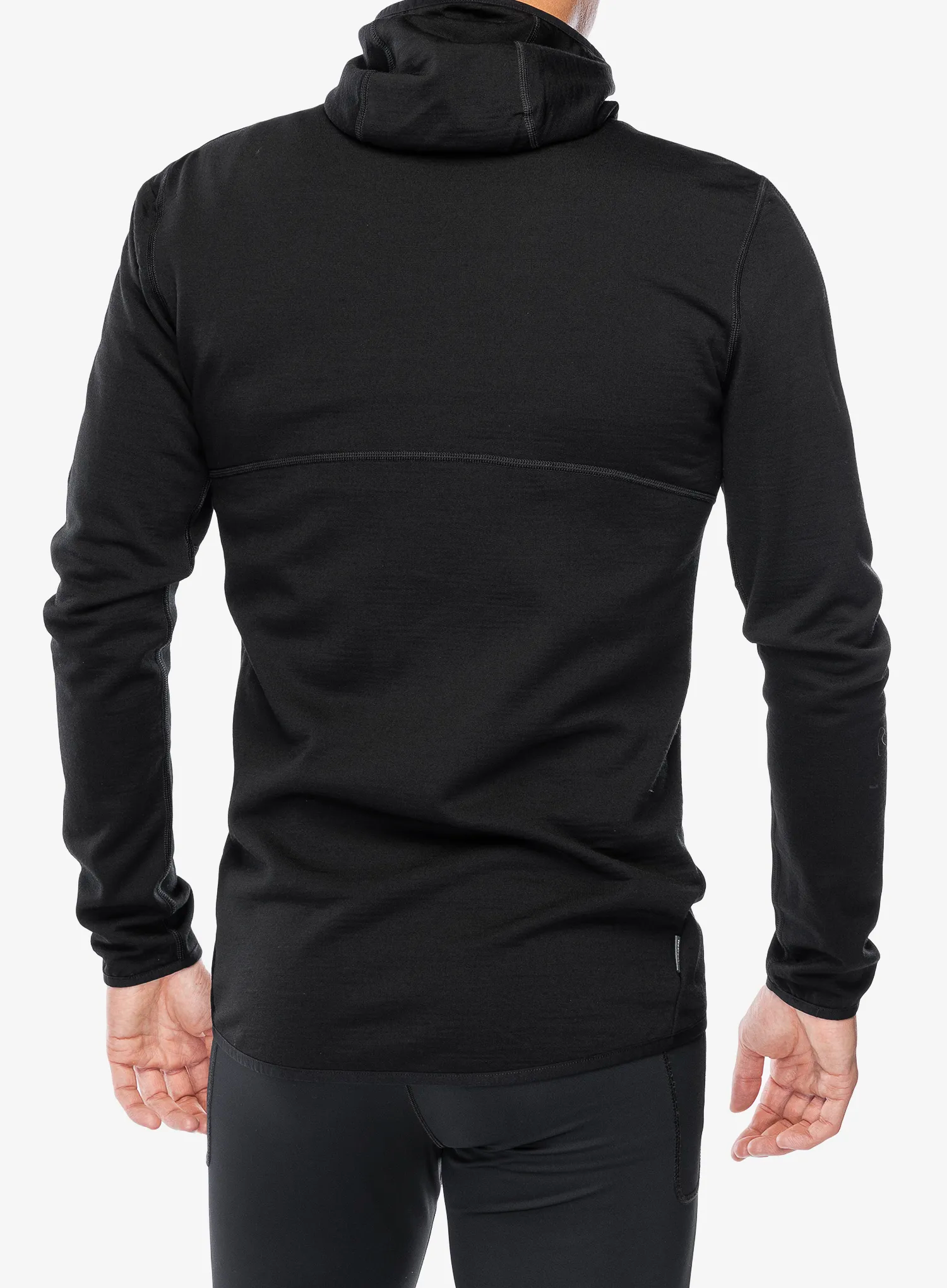 Mikina s kapucňou Icebreaker Merino 560 Realfleece Elemental II LS Zip Hood - black