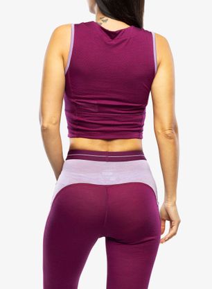 Dámsky top Icebreaker ZoneKnit Cropped Bra-Tank - purple