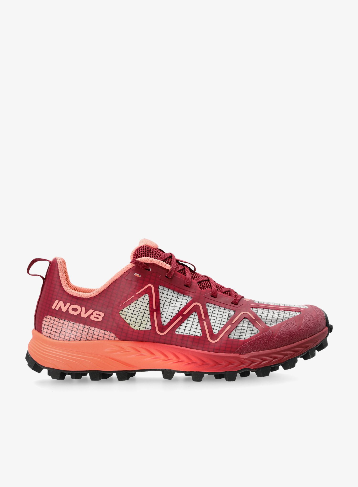 Dámske bežecké topánky Inov-8 MudTalon Speed Precision - burgundy/coral