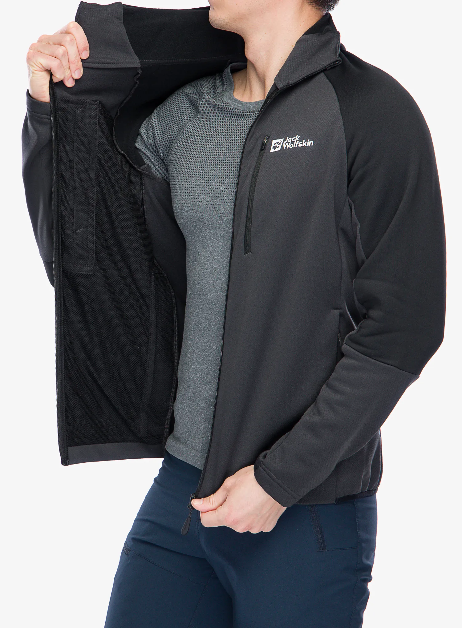 Flísová bunda Jack Wolfskin Alpgrat XT Jacket - phantom