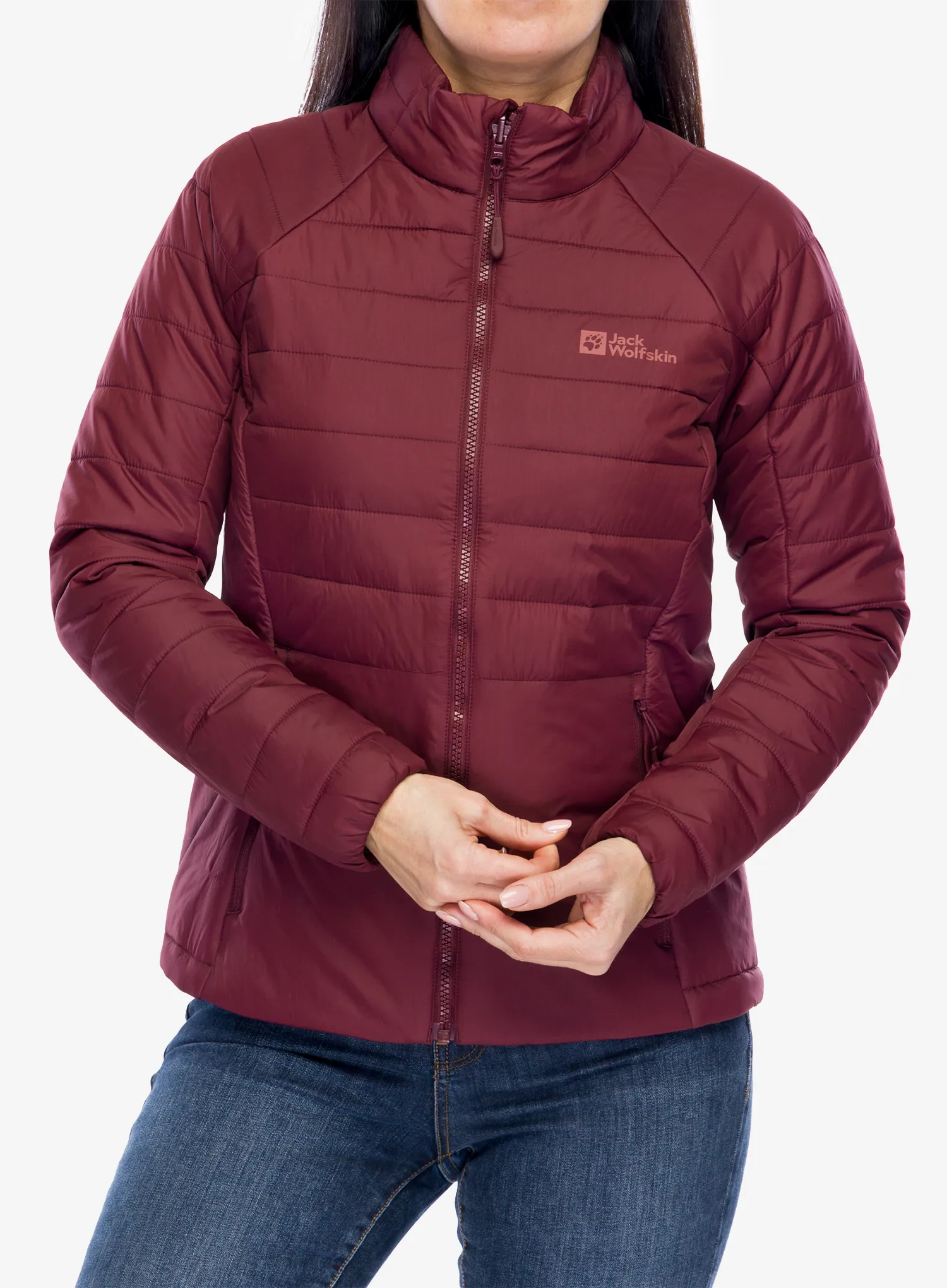 Zateplená bunda dámska Jack Wolfskin Lapawa Ins Jkt - dark maroon