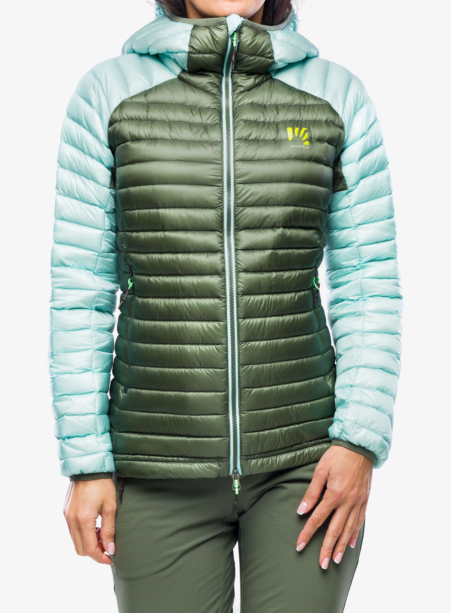 Bunda páperová dámska Karpos Alagna Down Jacket - thyme/aqua sky