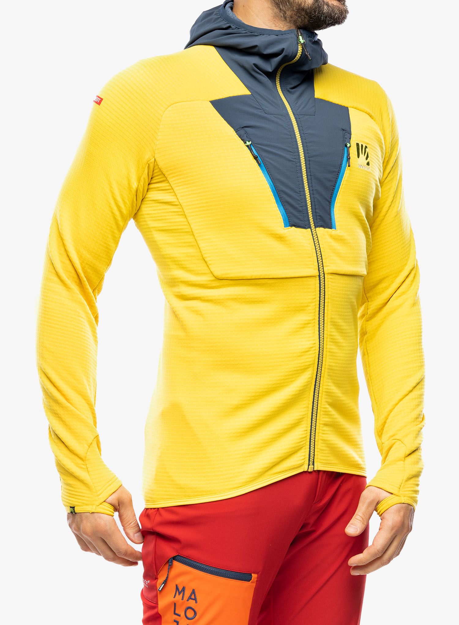 Turistická mikina Karpos Highest Hoodie Fleece - sulphur/midnight