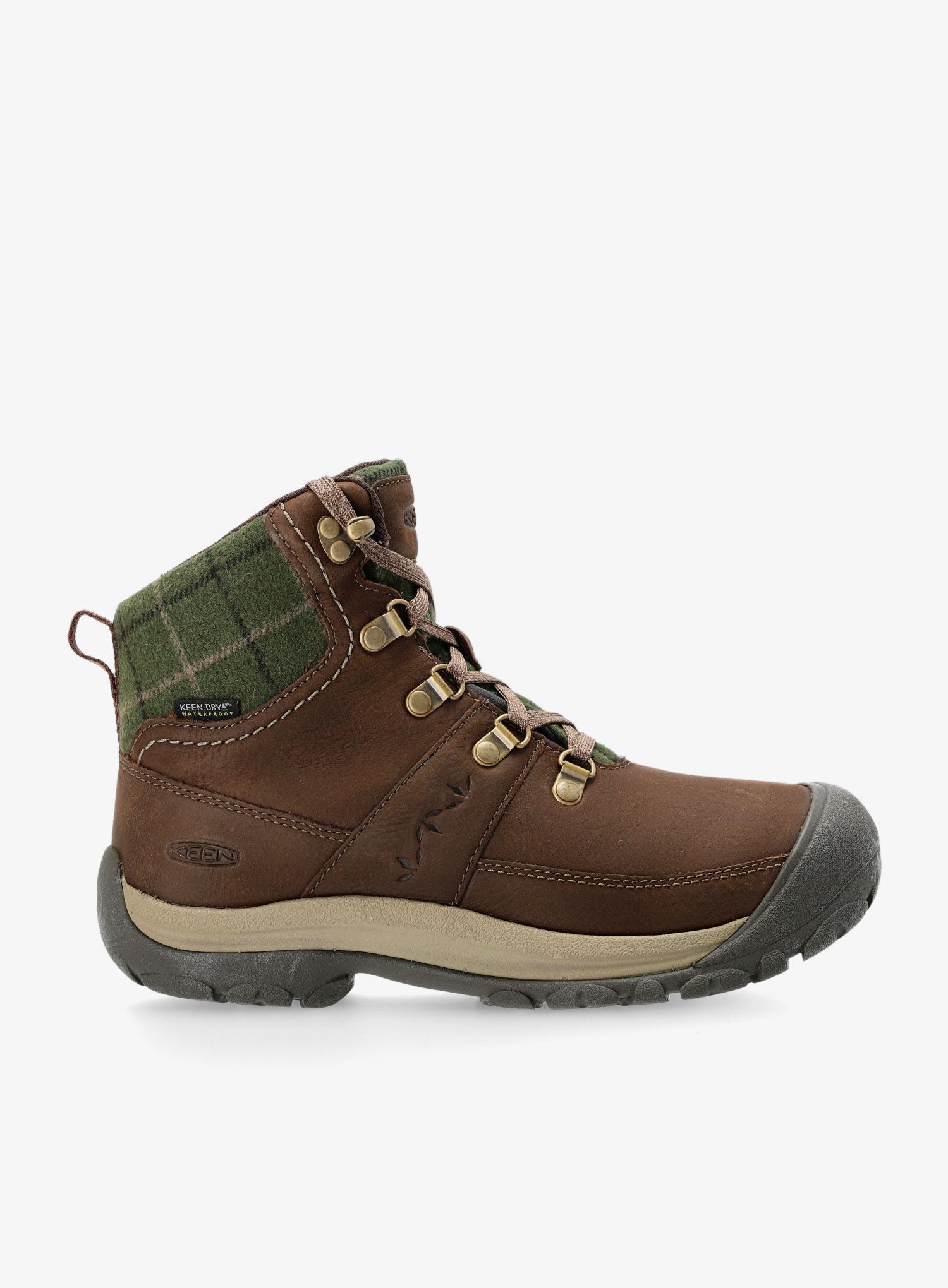 Turistické topánky dámske Keen Kaci III Winter Mid WP - dark earth/green plaid