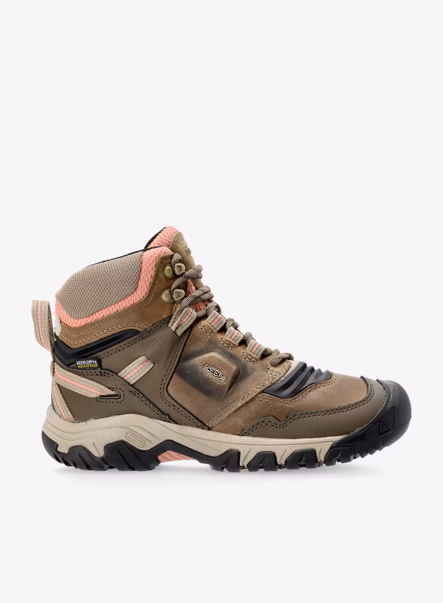 Turistické topánky dámske Keen Ridge Flex Mid WP - timberwolf/brick dust