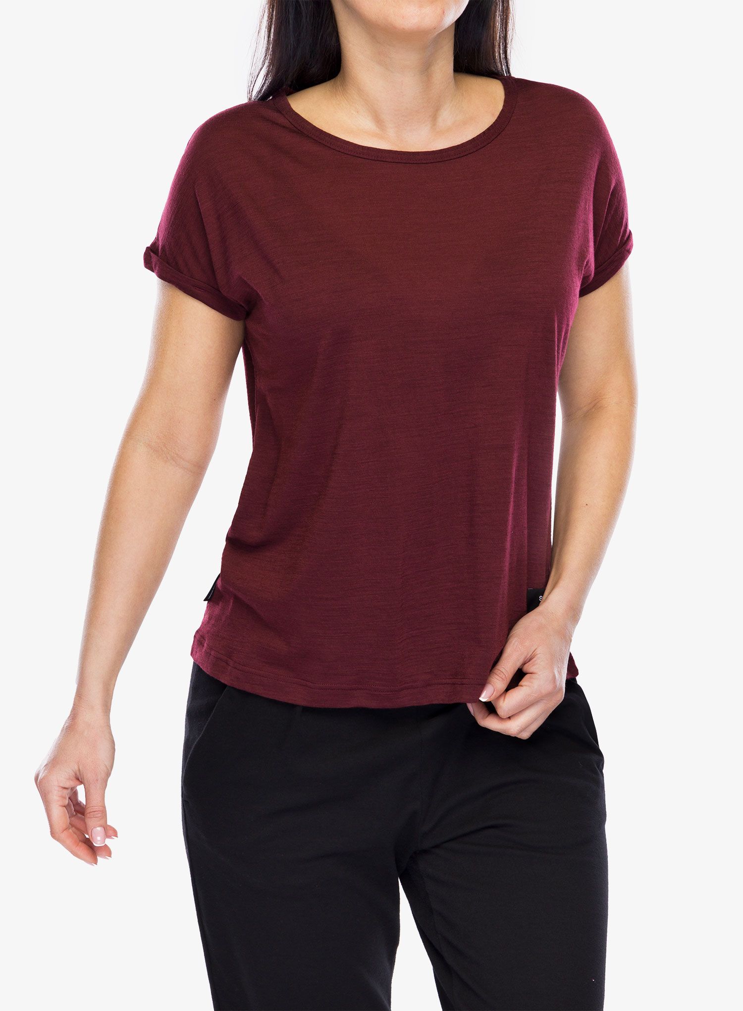 Merino tričko dámske Sensor Merino Air Traveller Tee SS - port red