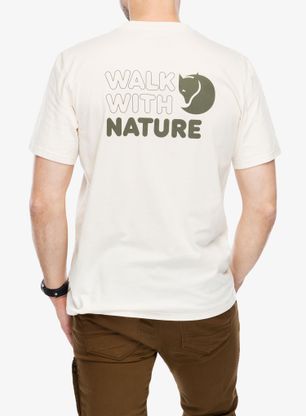 Tričko s potlačou Fjallraven Walk With Nature T-shirt - chalk white